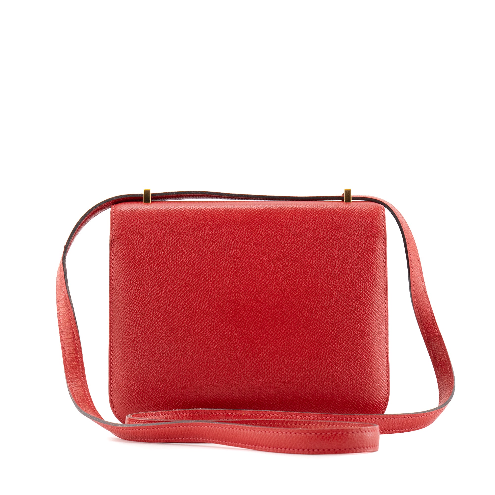 HERMÈS - Sac à bandoulière Constance 18 Hermès en cuir epsom rouge
