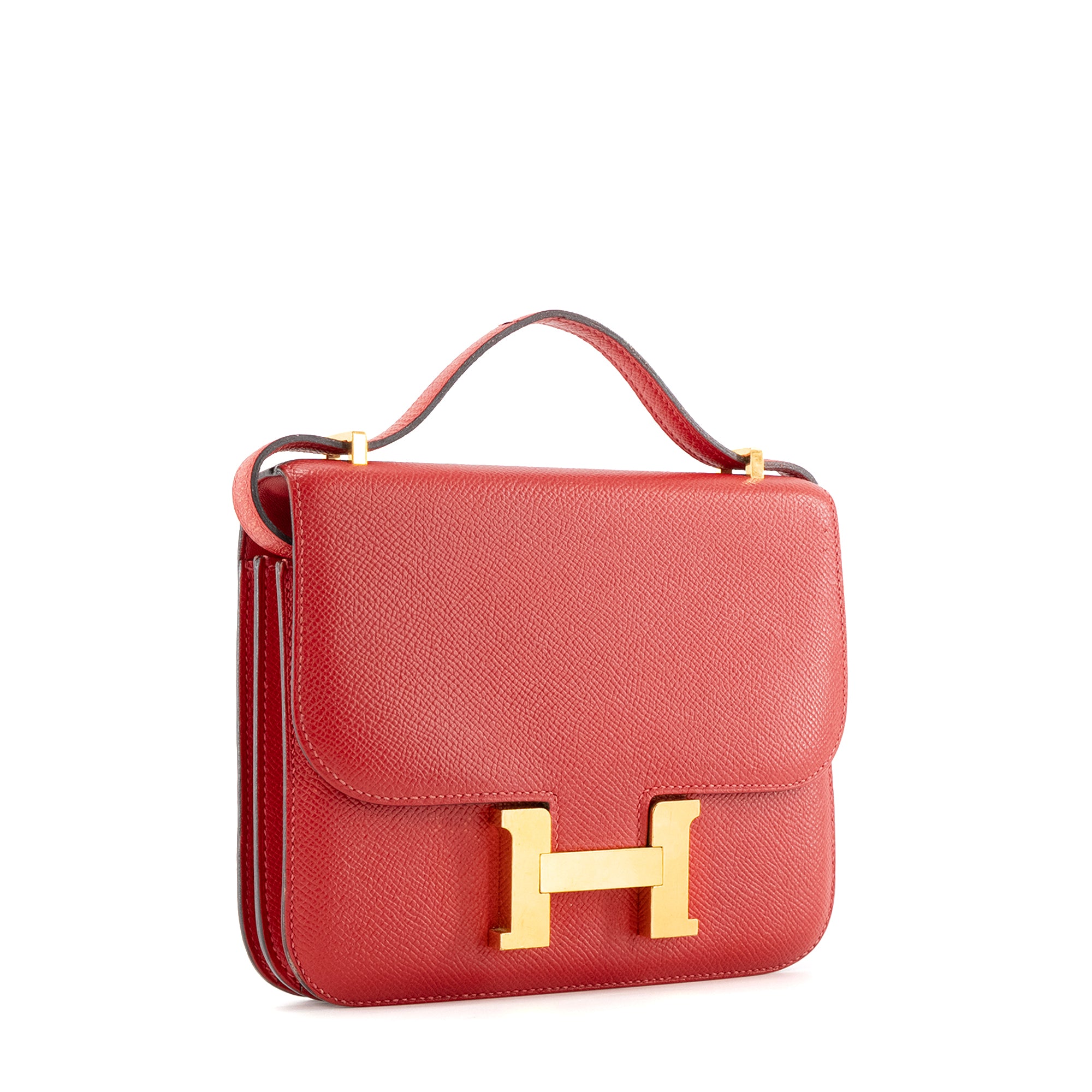 HERMÈS - Sac à bandoulière Constance 18 Hermès en cuir epsom rouge