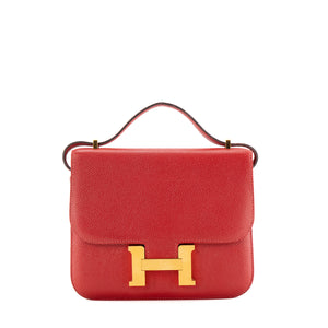 HERMÈS - Sac à bandoulière Constance 18 Hermès en cuir epsom rouge