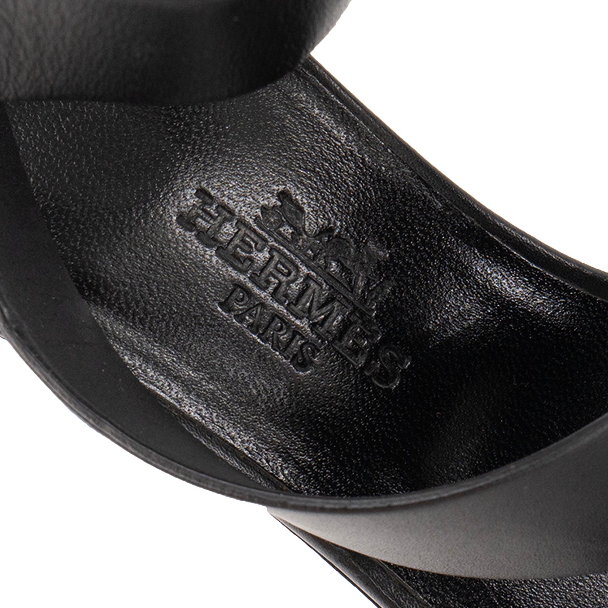 HERMÈS - Hermès Hogan black leather platform sandals (Size 36)