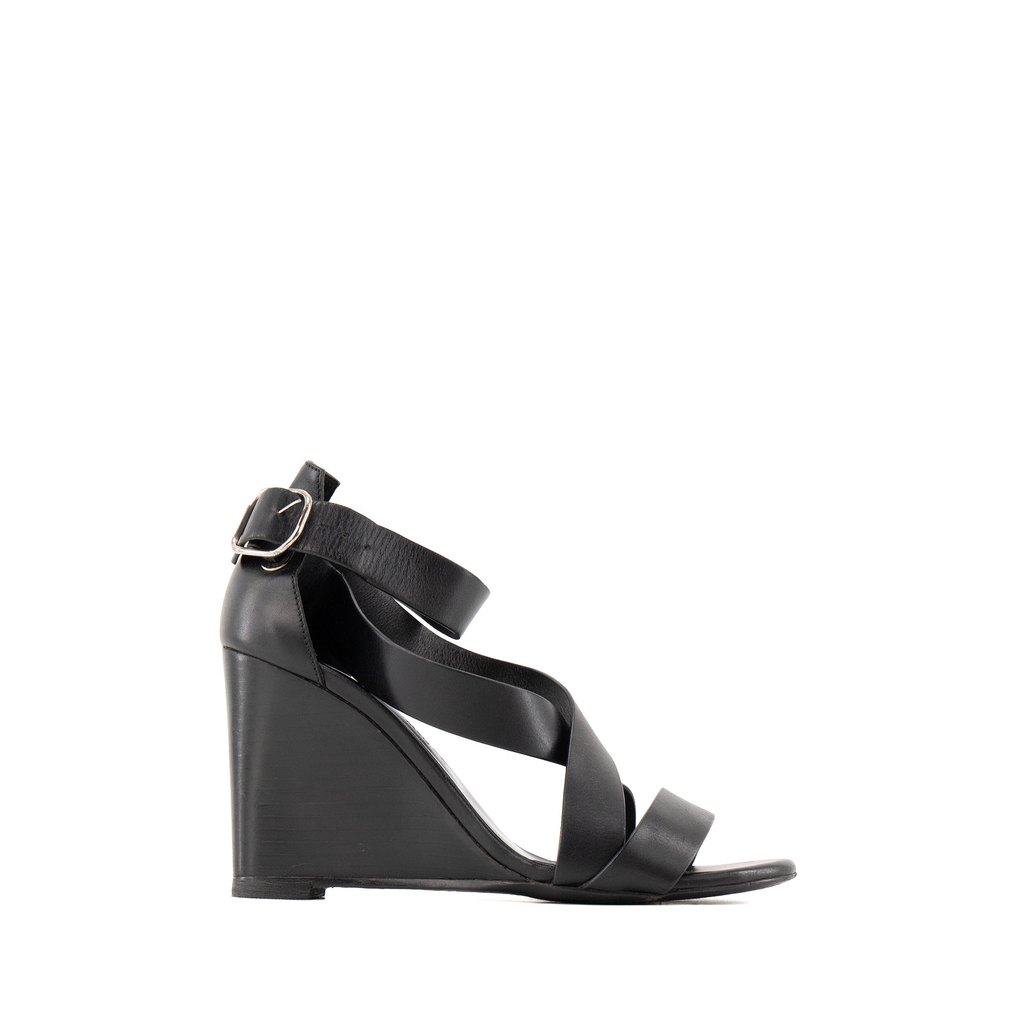 HERMÈS - Hermès Hogan black leather platform sandals (Size 36)