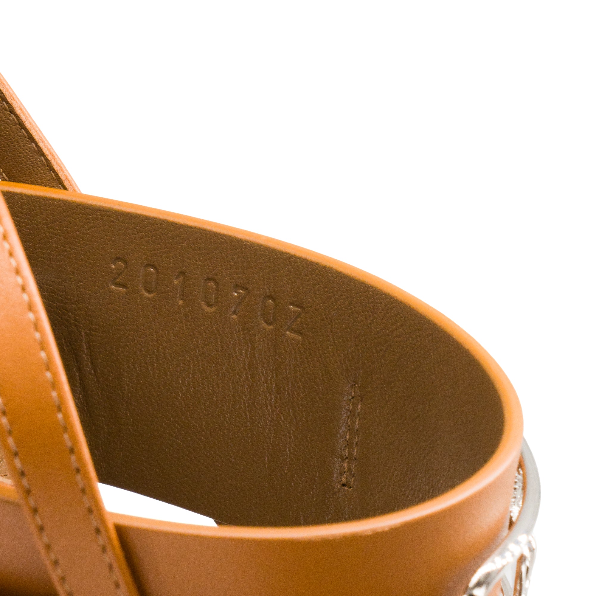 HERMÈS - Sandales Alba Hermès en cuir lisse marron (T36)