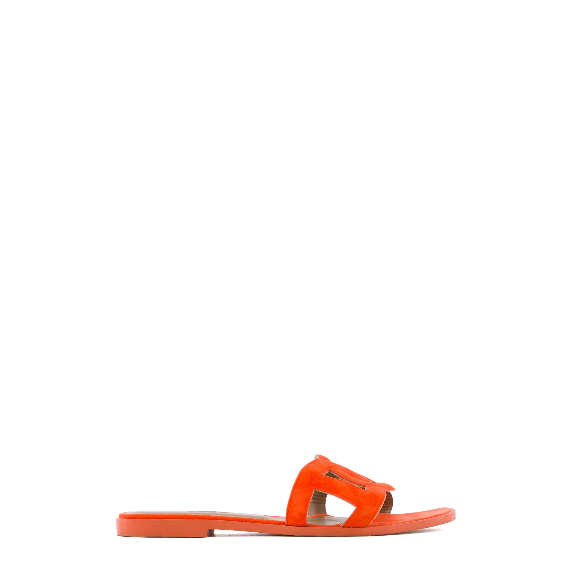 HERMÈS - Sandales Aloha Hermès en daim orange (T37.5)