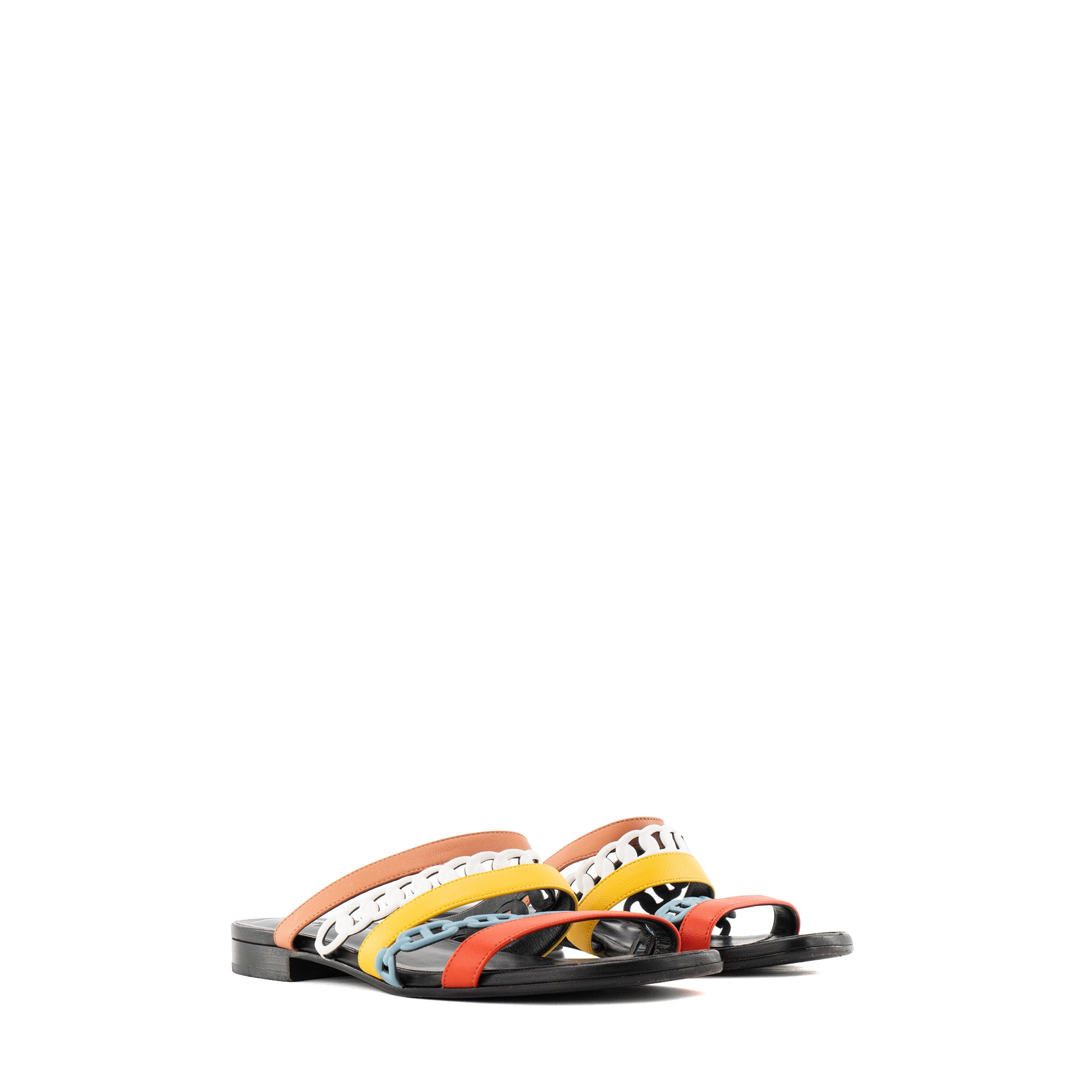 HERMÈS - Sandales Amalfi Hermès en cuir multicolore (T37)