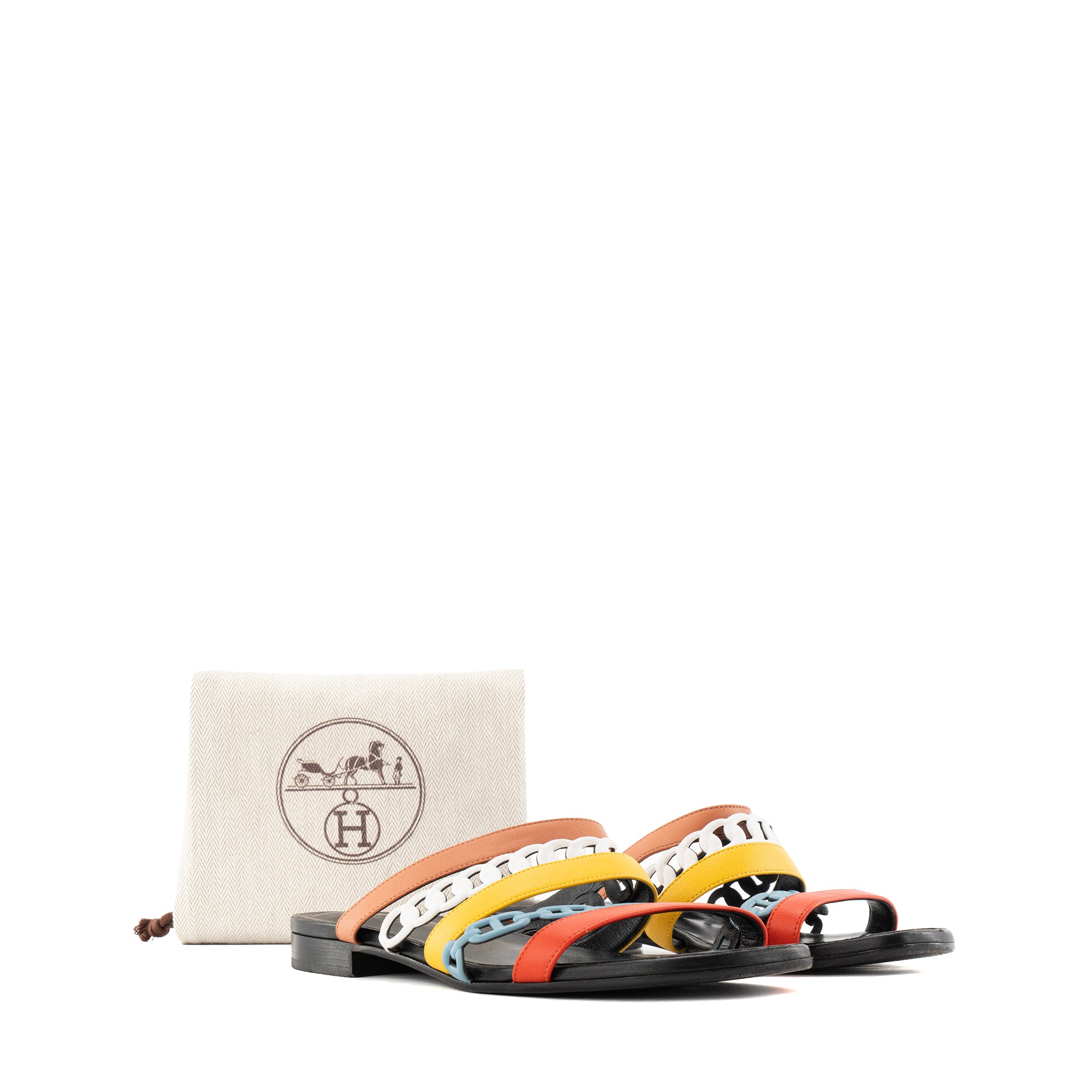 HERMÈS - Sandales Amalfi Hermès en cuir multicolore (T37)