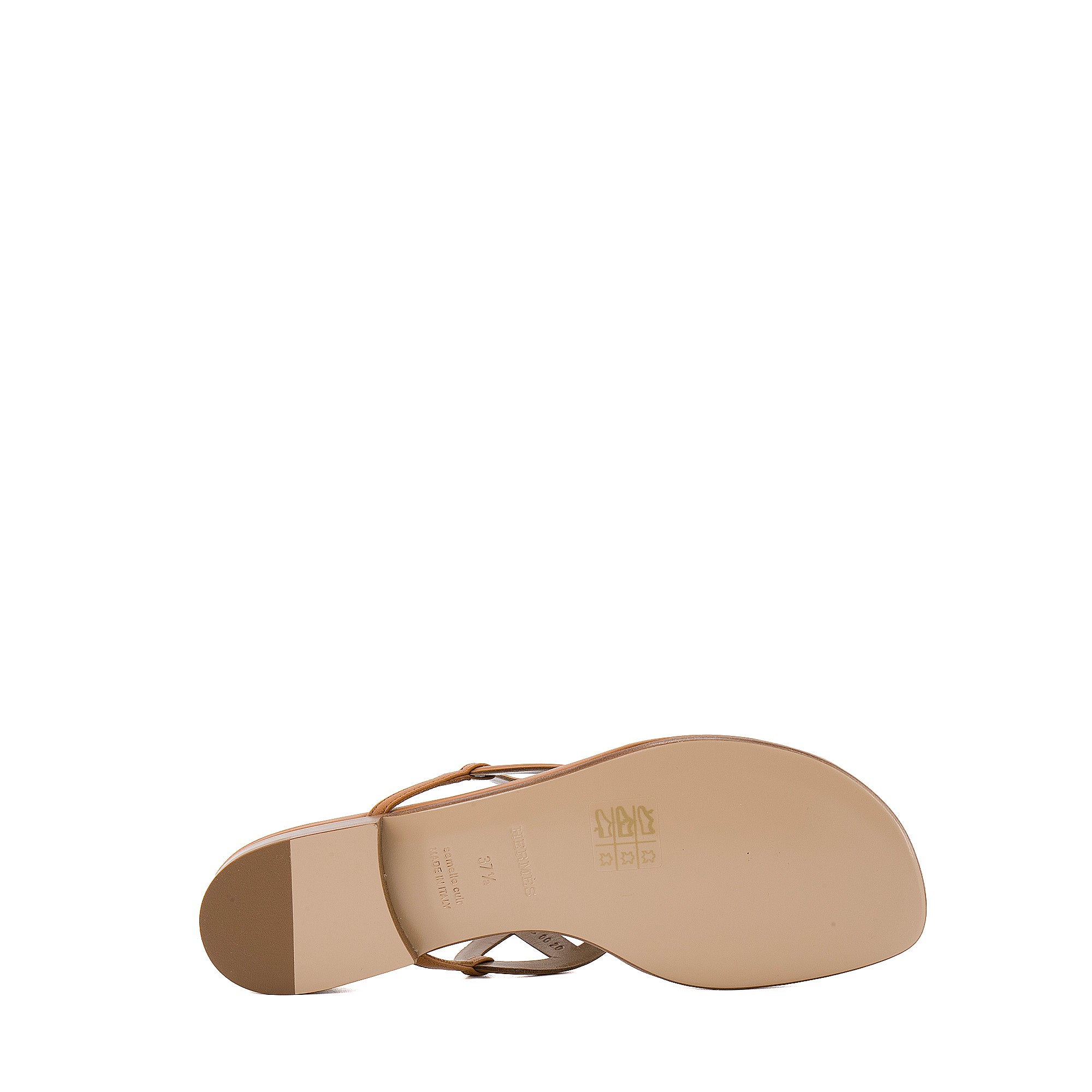 HERMÈS - Sandales Beach Hermès en cuir marron (T37.5)