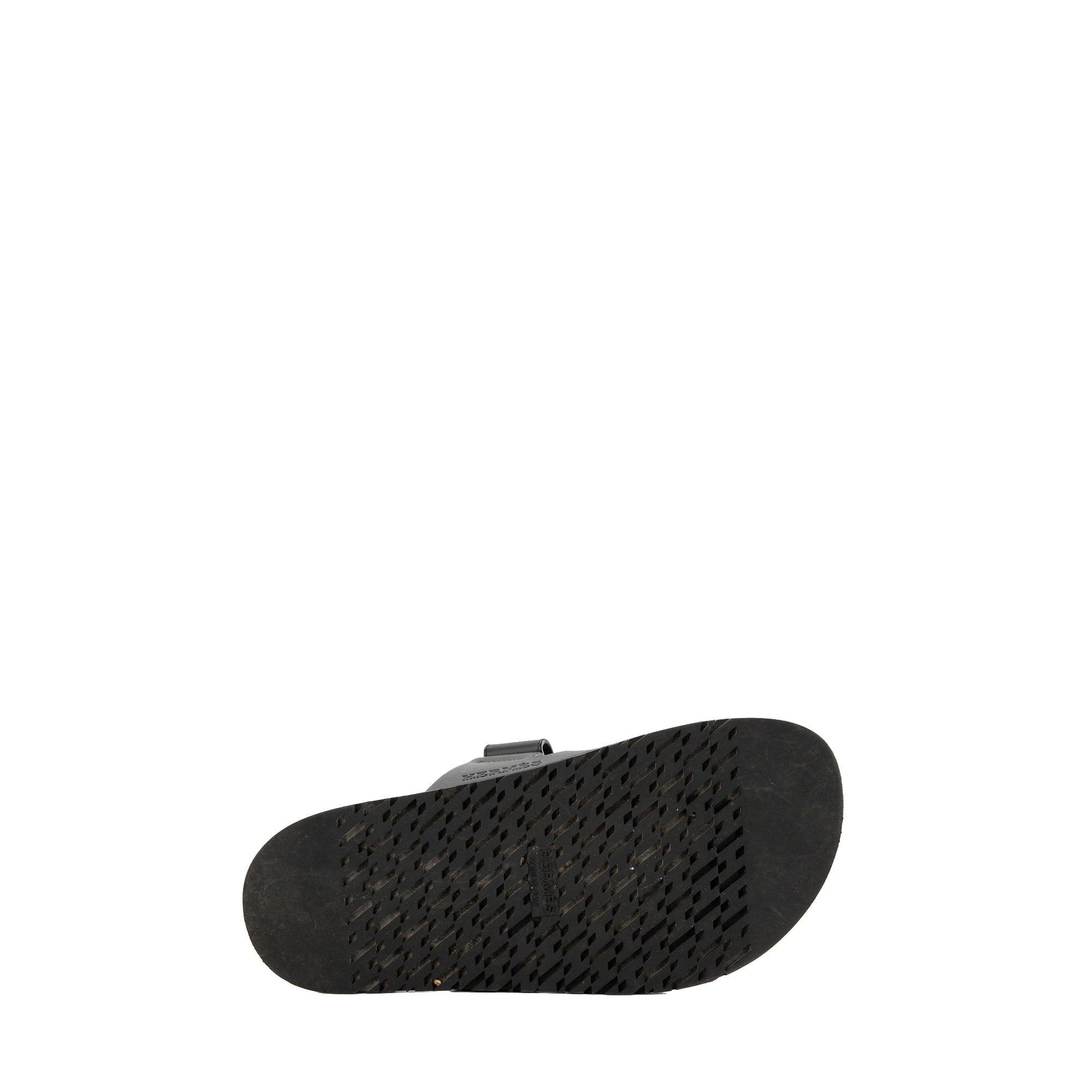 HERMÈS - Sandales Chypre Hermès en cuir lisse noir (T34,5)