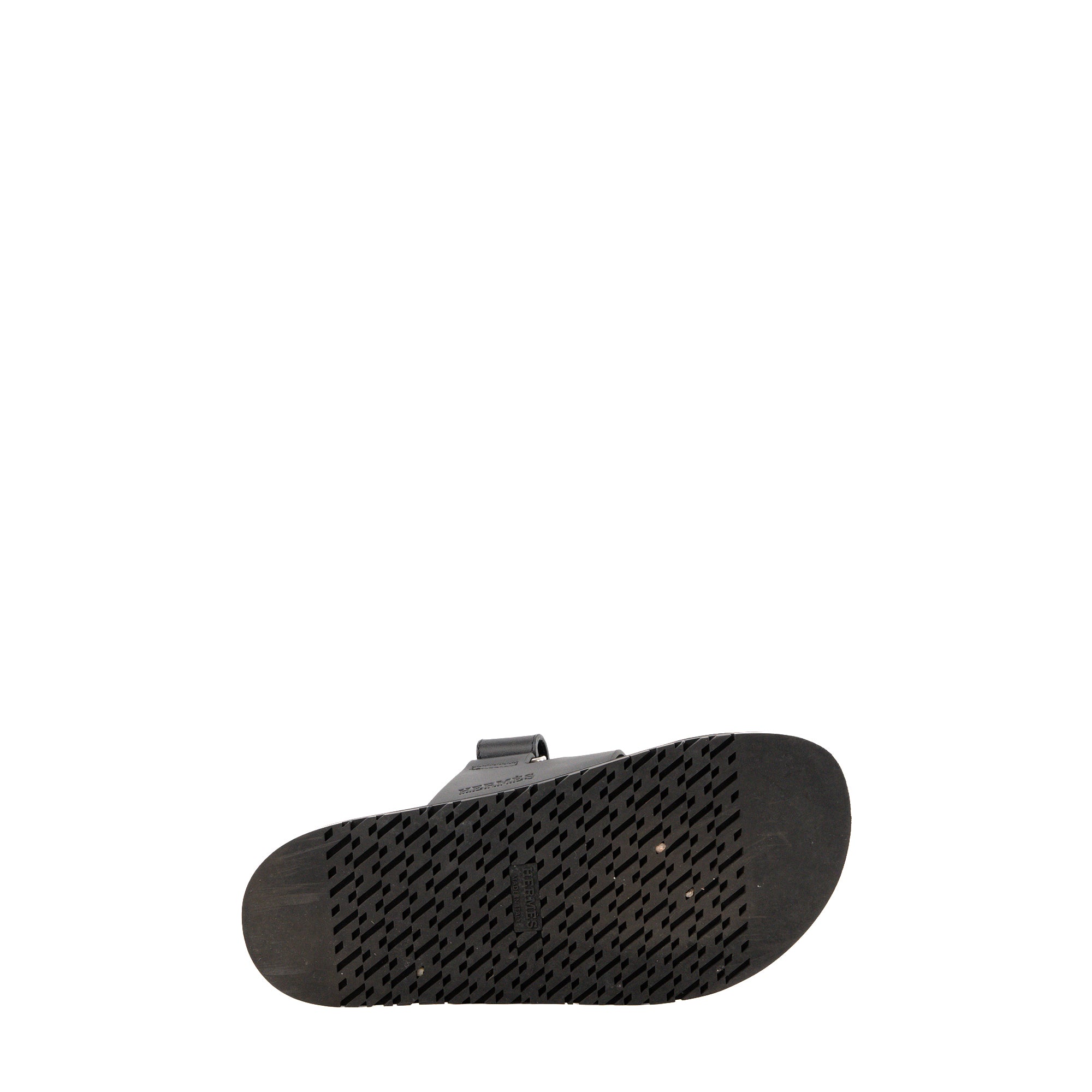 HERMÈS - Sandales Chypre Hermès en cuir lisse noir (T36)