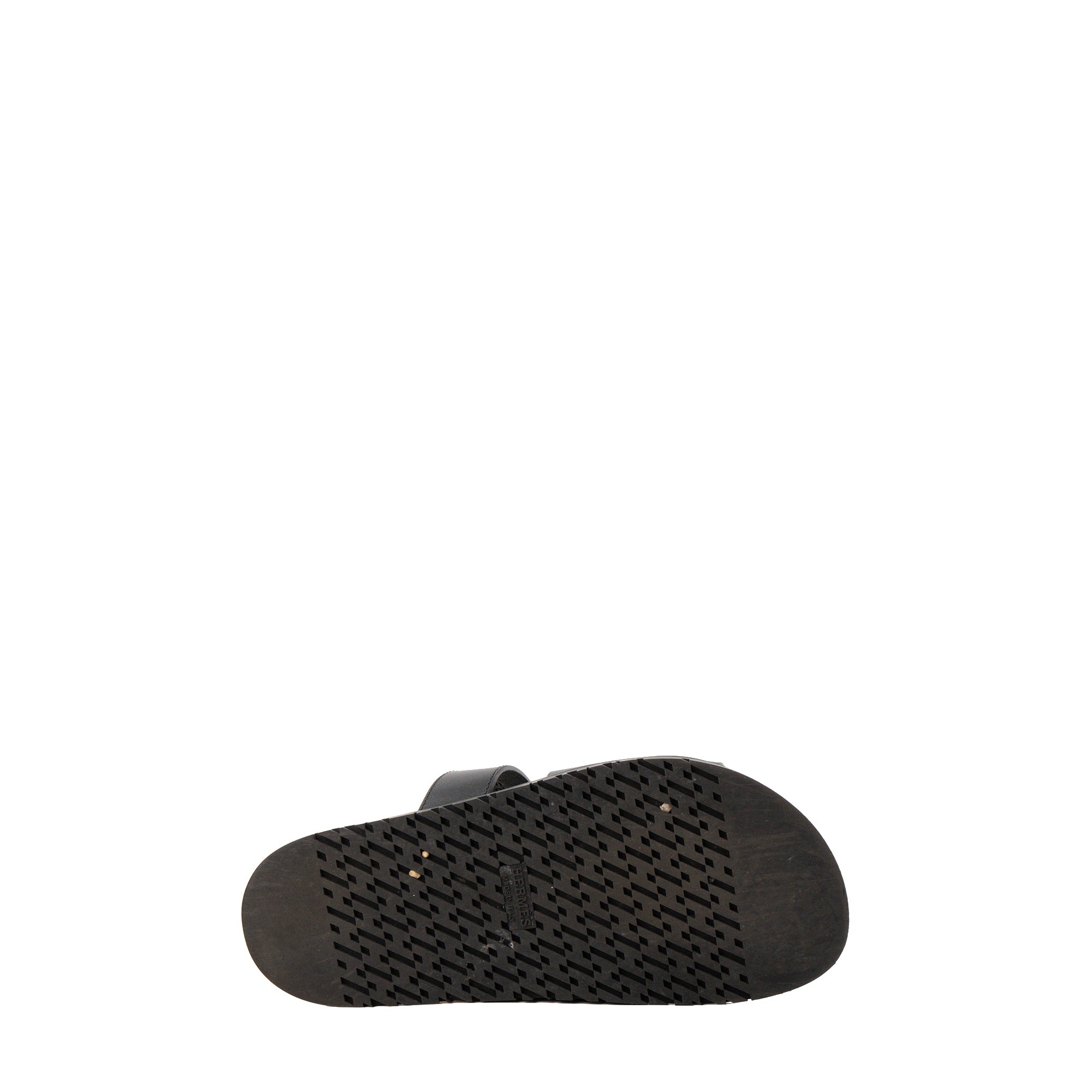 HERMÈS - Sandales Chypre Hermès en cuir lisse noir (T36)