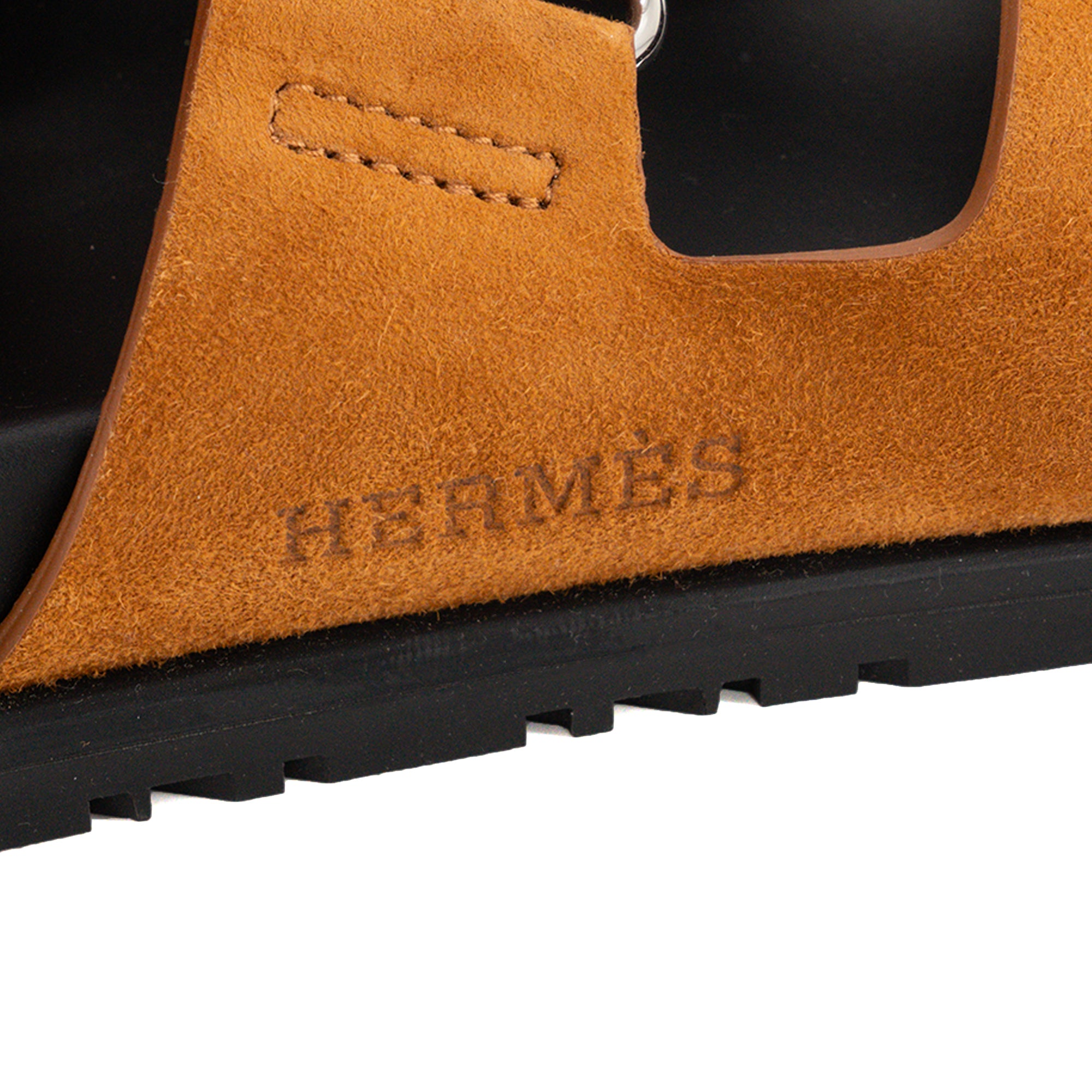 HERMÈS - Sandales Chypre Hermès en daim marron (T41)