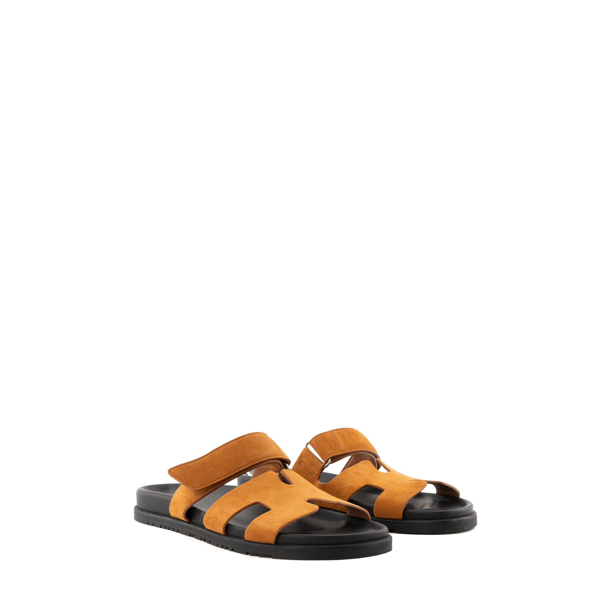 HERMÈS - Sandales Chypre Hermès en daim marron (T41)