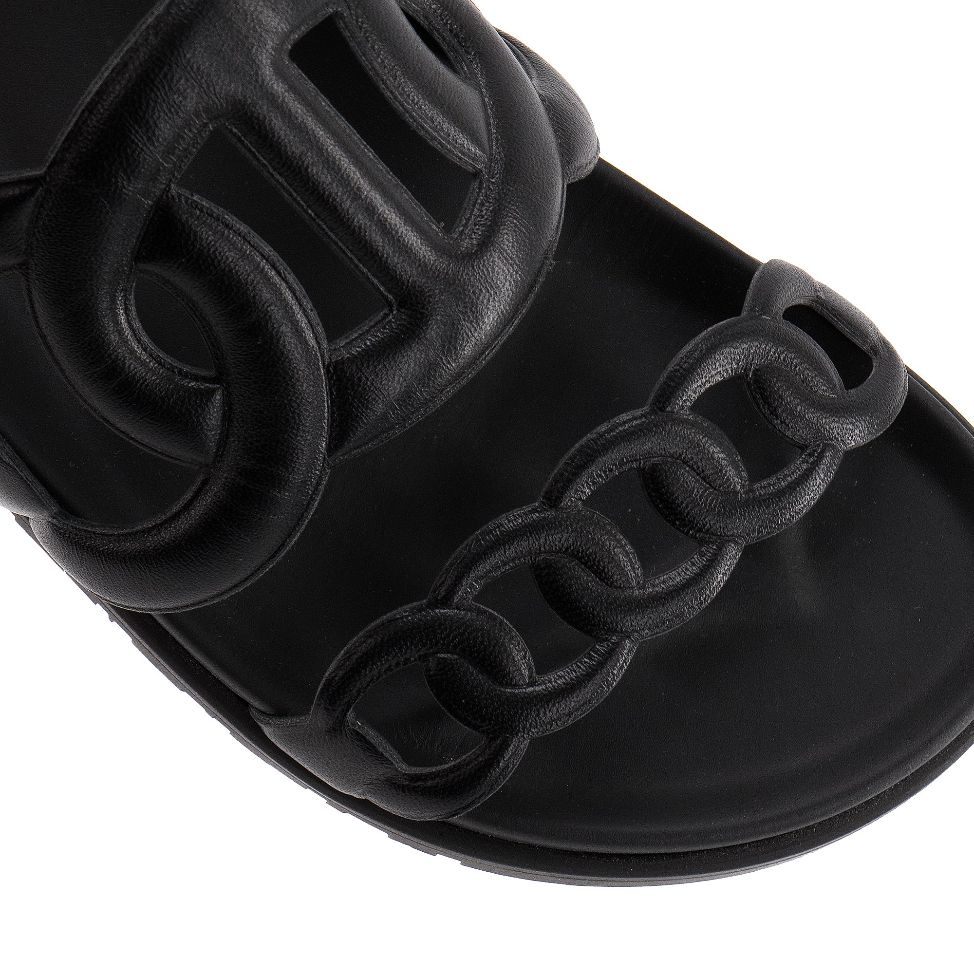 HERMÈS - Sandales Extra Hermès en cuir noir (T38)