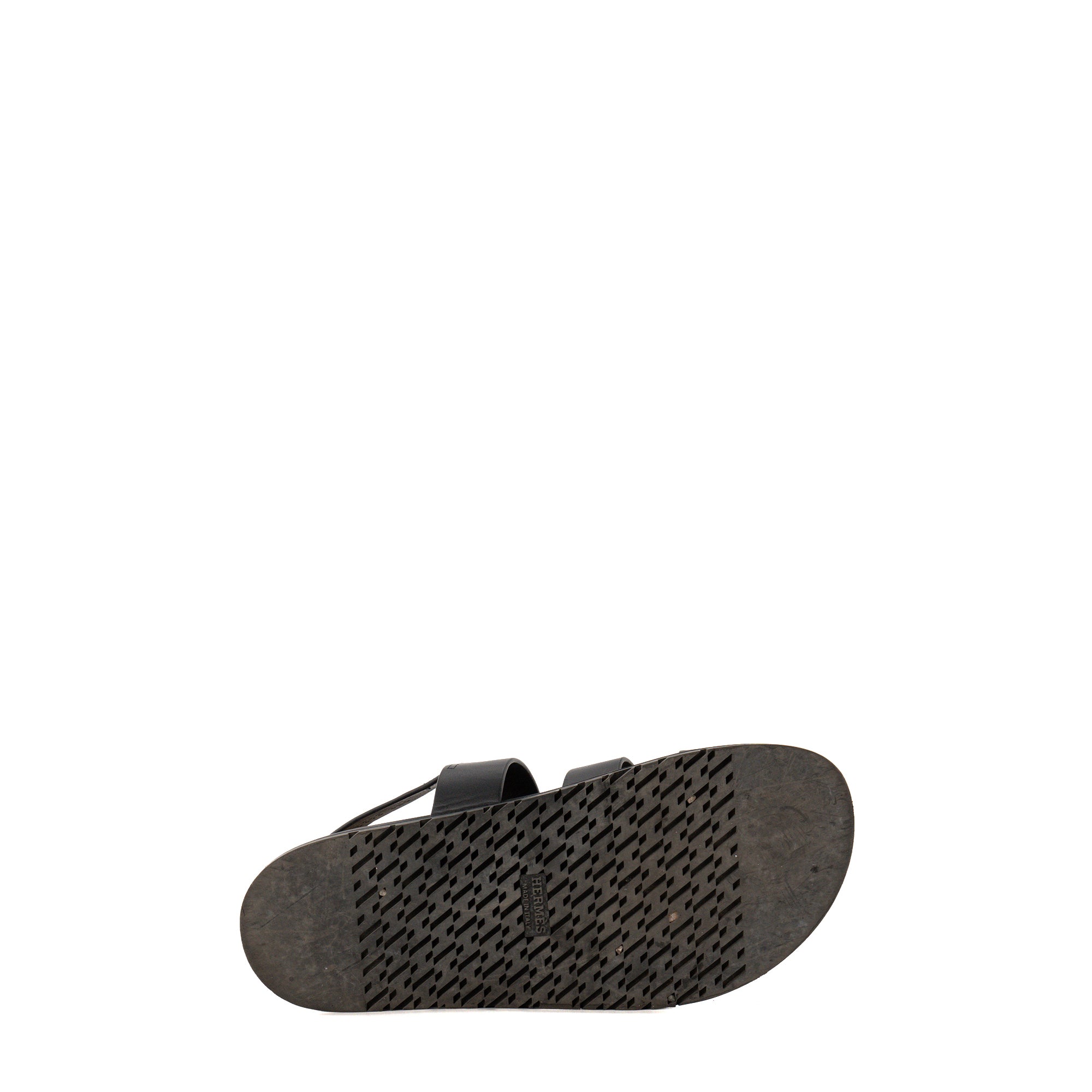 HERMES - Sandales Genius Hermès en cuir lisse noir (T39)