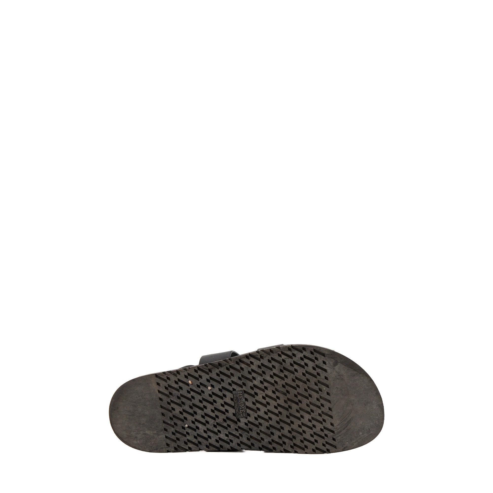 HERMES - Sandales Genius Hermès en cuir lisse noir (T39)