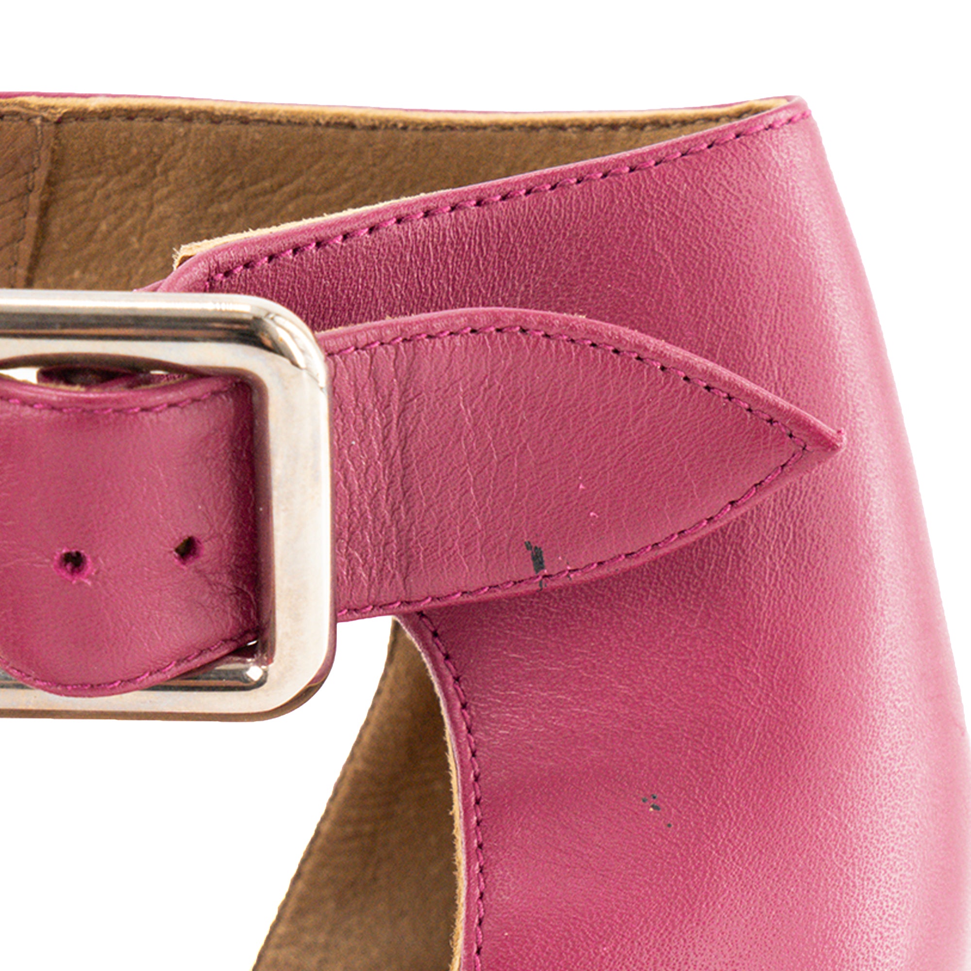 HERMÈS - Sandales Ilana à plateforme Hermès en cuir lisse et raphia rose (T37)