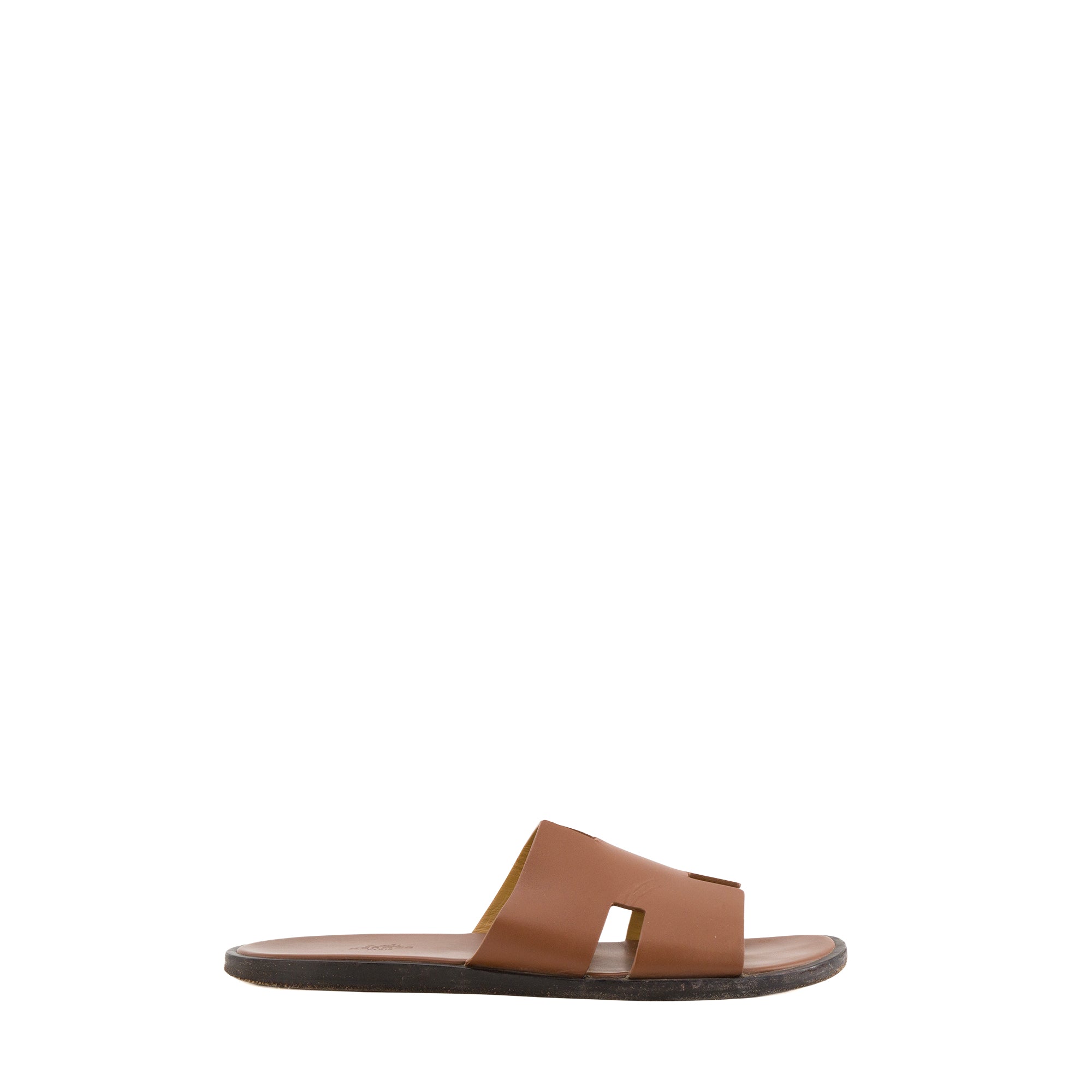 HERMÈS - Sandales Izmir Hermès en cuir lisse marron (T43)