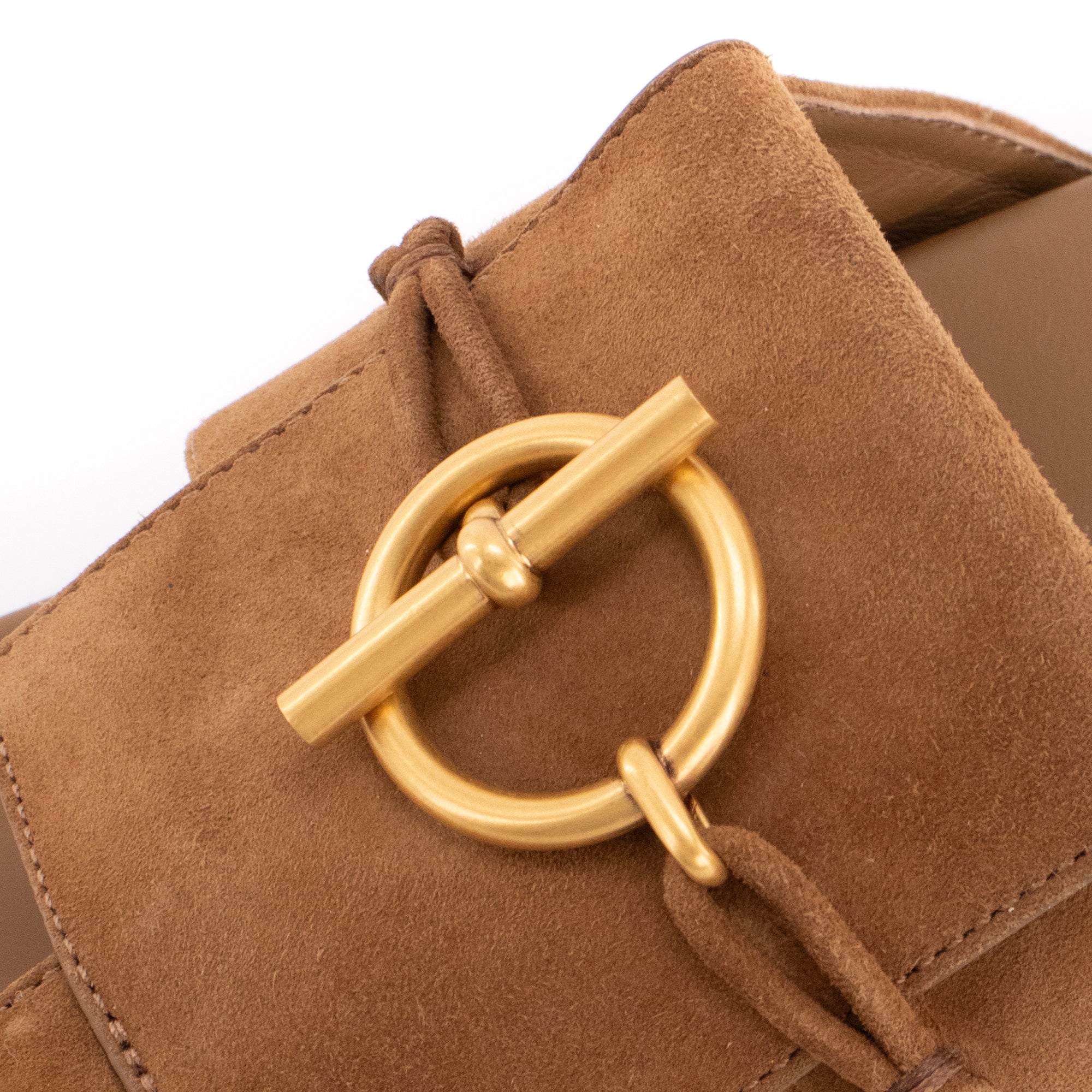 HERMÈS - Sandales Joyce Hermès en cuir de chèvre velours marron (T38.5)