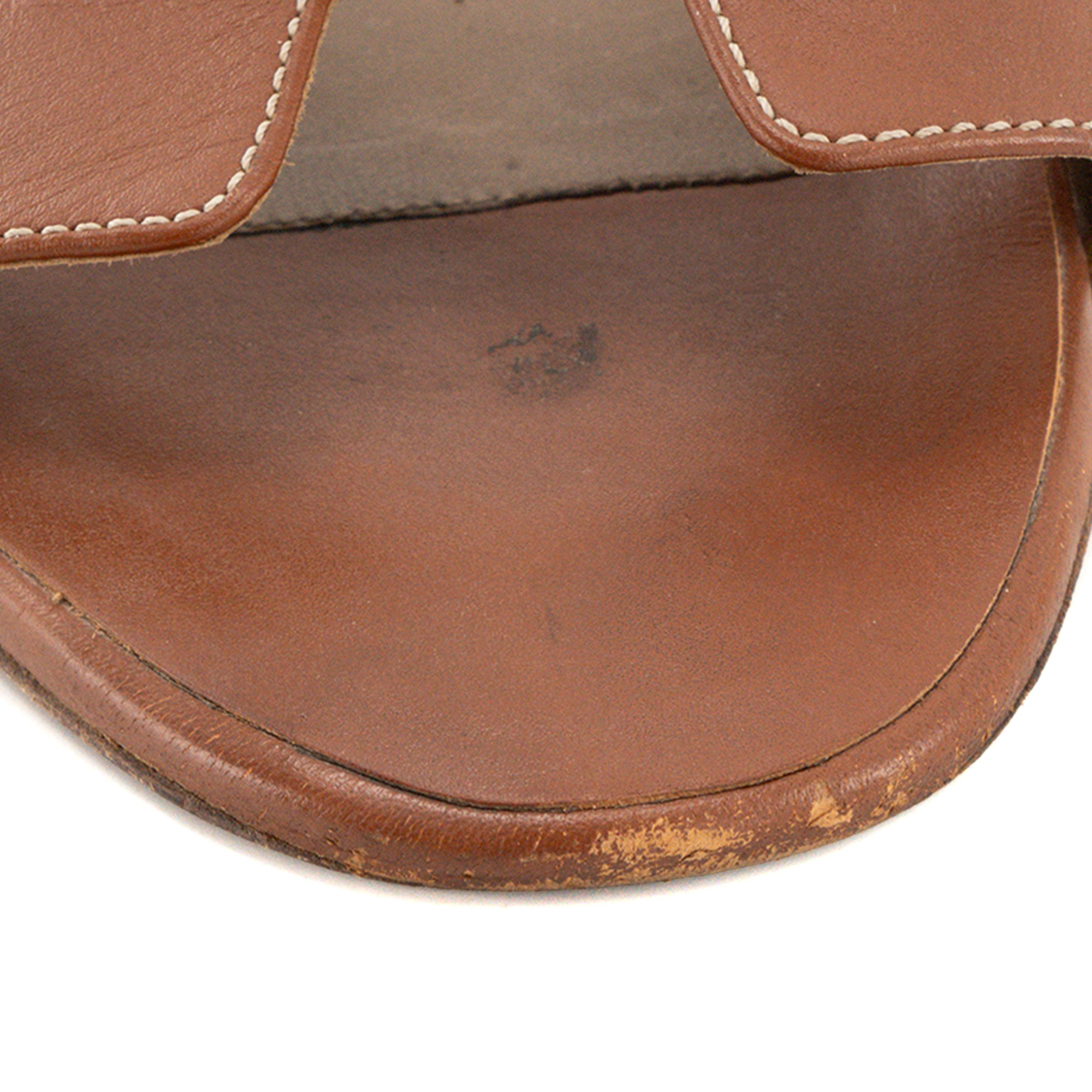 HERMÈS - Sandales Oasis Hermès en cuir lisse marron (T39)
