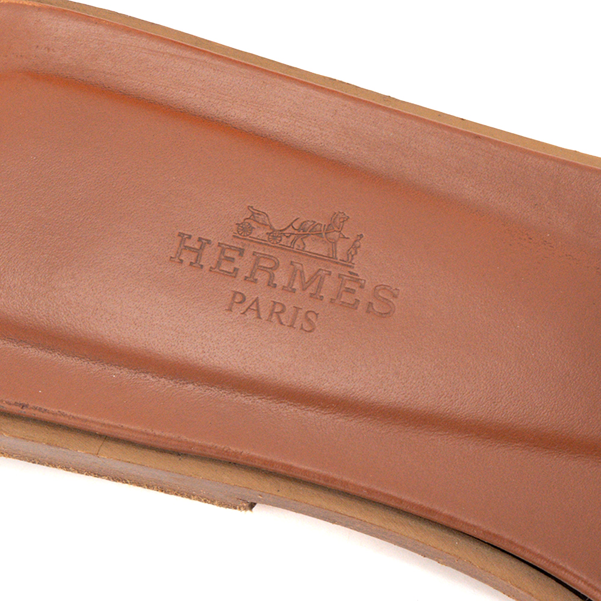 HERMÈS - Sandales Oran Hermès en cuir marron (T37)