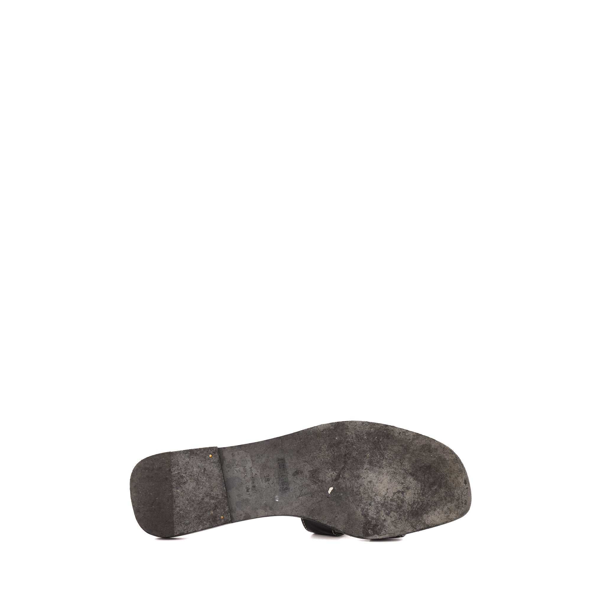 HERMÈS - Sandales Oran Hermès en cuir noir (T38)