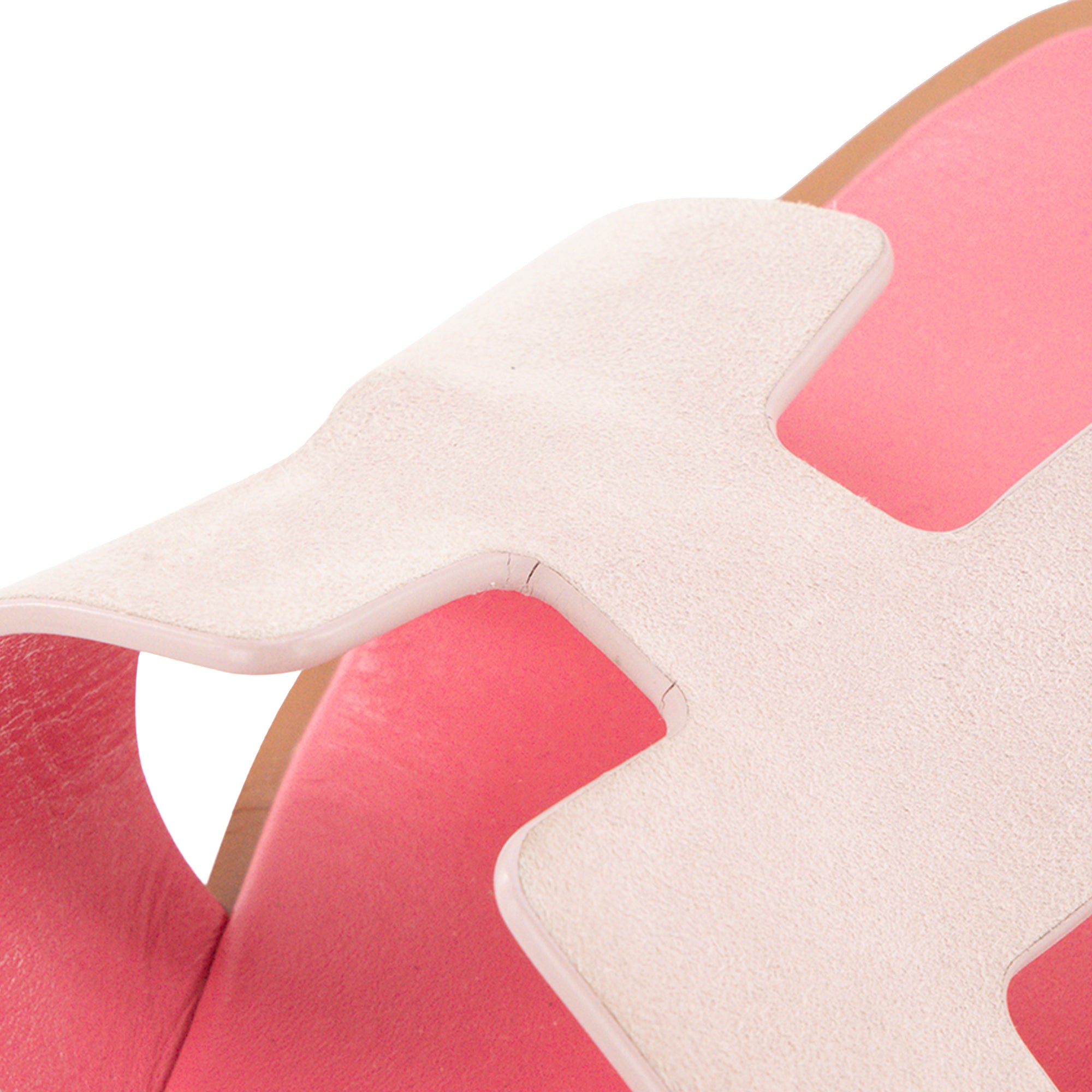 HERMÈS - Sandales Oran Hermès en daim et cuir rose (T38)