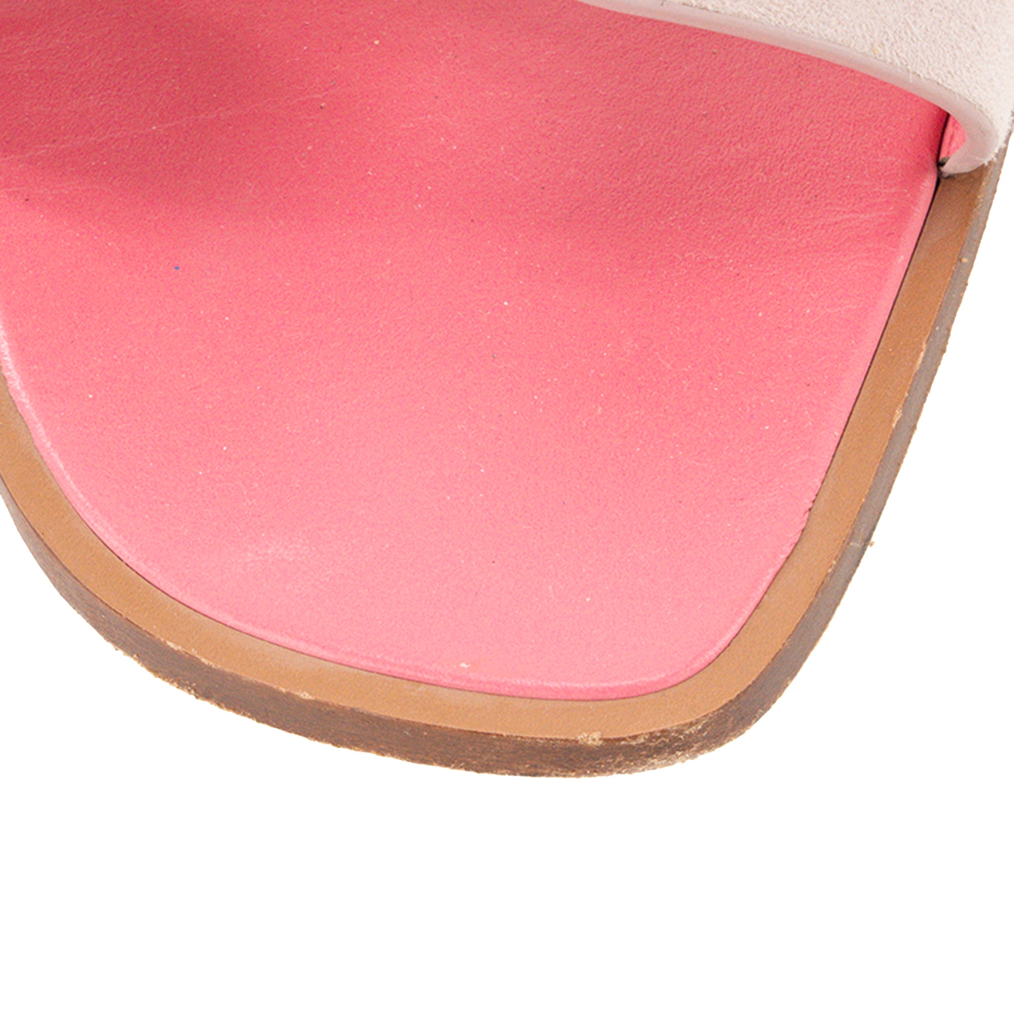 HERMÈS - Sandales Oran Hermès en daim et cuir rose (T38)