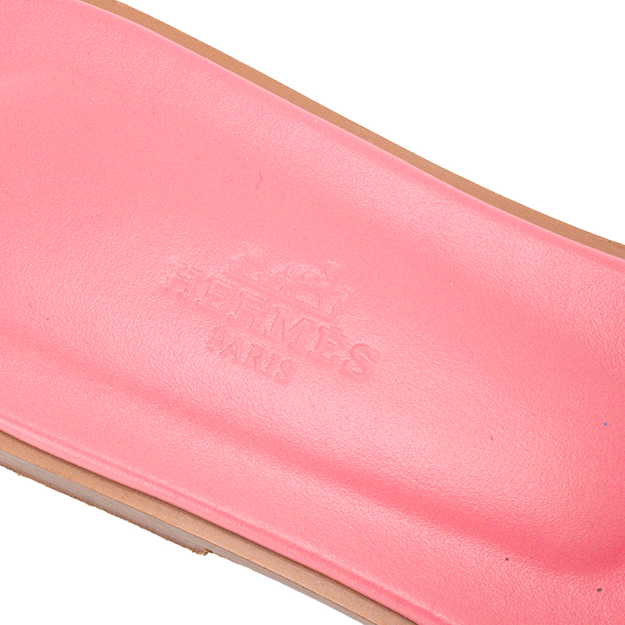 HERMÈS - Sandales Oran Hermès en daim et cuir rose (T38)