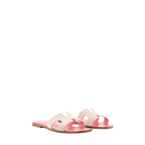 HERMÈS - Sandales Oran Hermès en daim et cuir rose (T38)