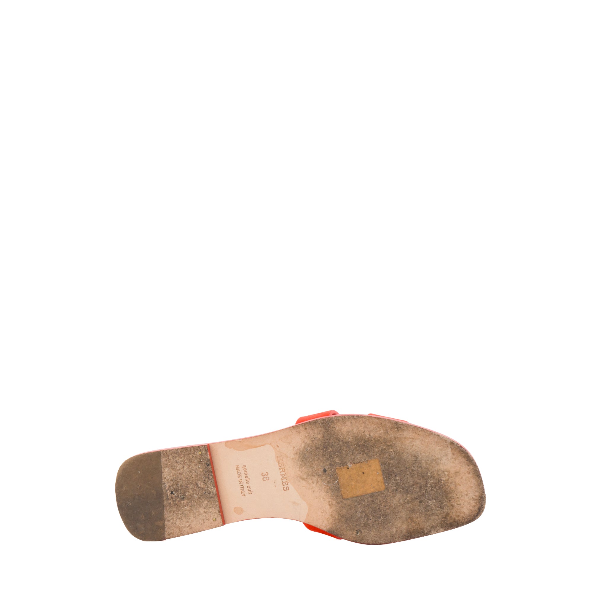 HERMÈS - Sandales Oran Hermès en daim rouge (T38)