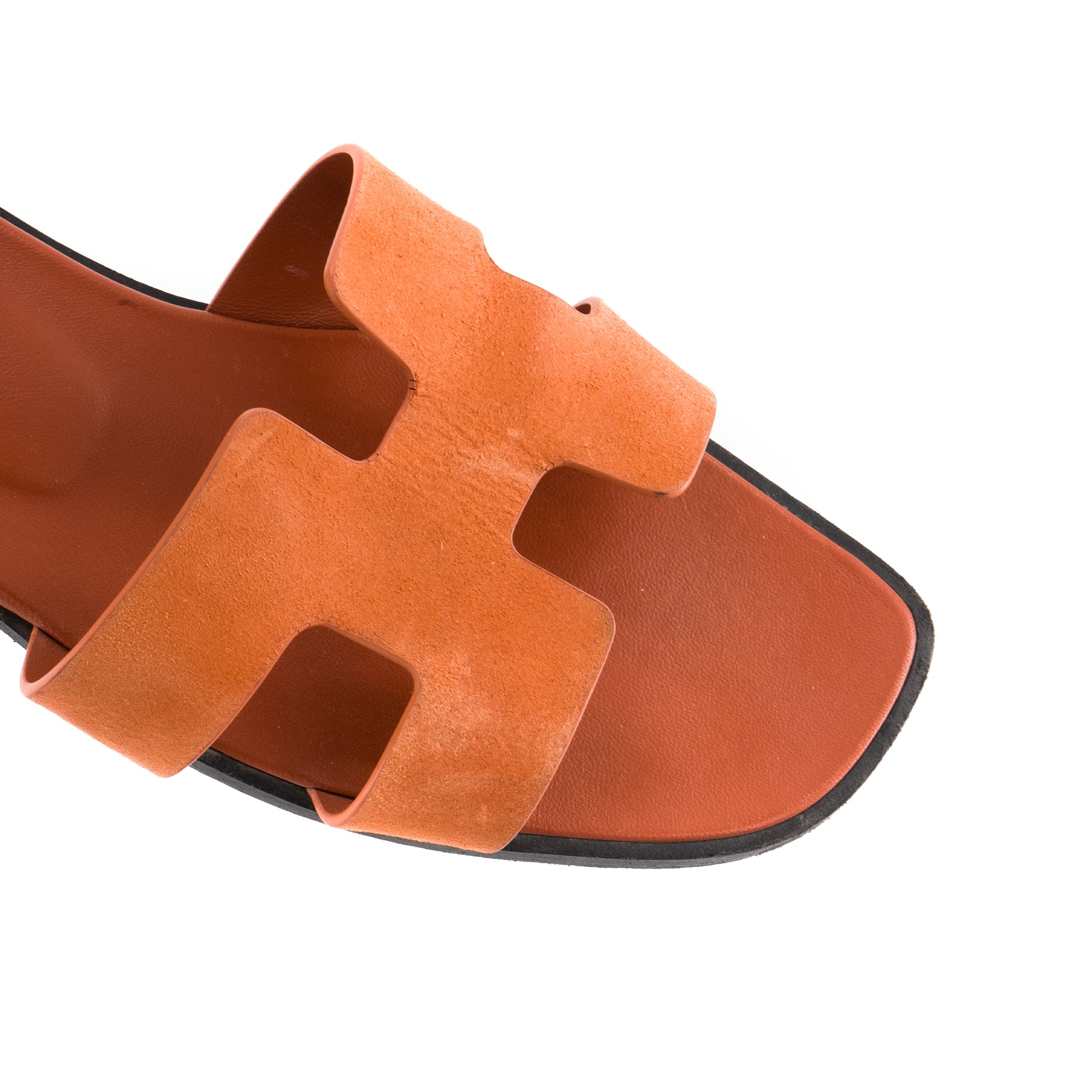 HERMÈS - Sandales Oran Hermès en daim terracotta (T40)