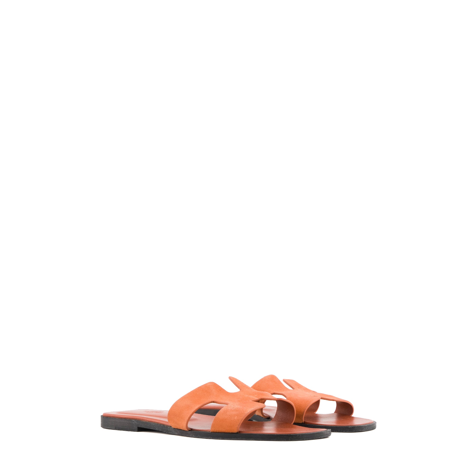 HERMÈS - Sandales Oran Hermès en daim terracotta (T40)