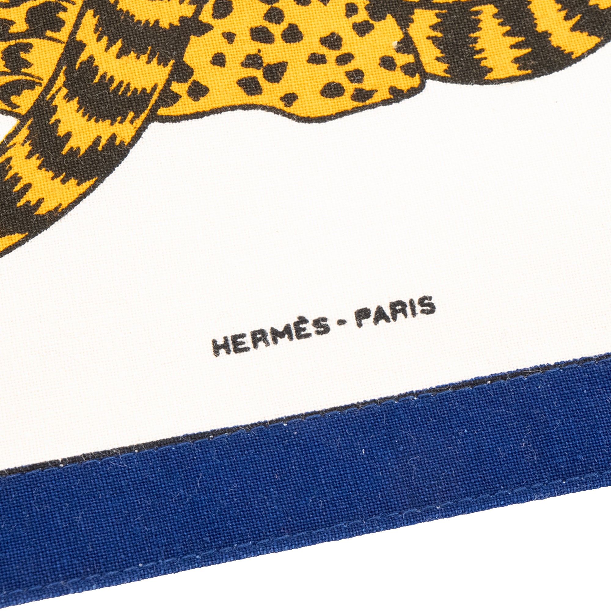 HERMÈS - Sets de table et serviettes Panthères Hermès en coton vintage