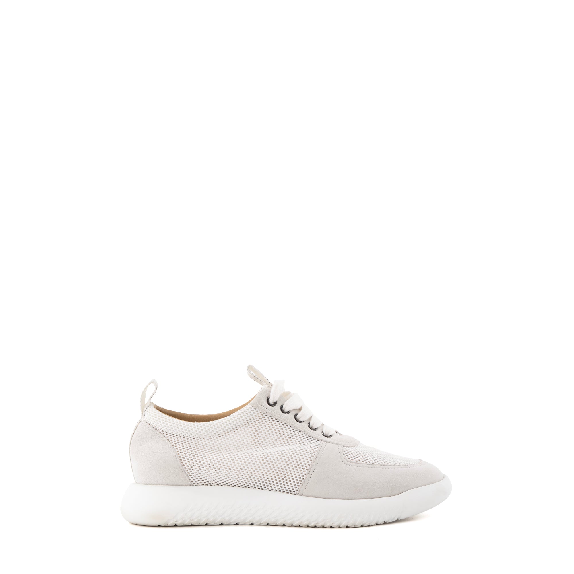 HERMÈS - Sneakers Azur Hermès en toile et daim blanc cassé (T39.5)