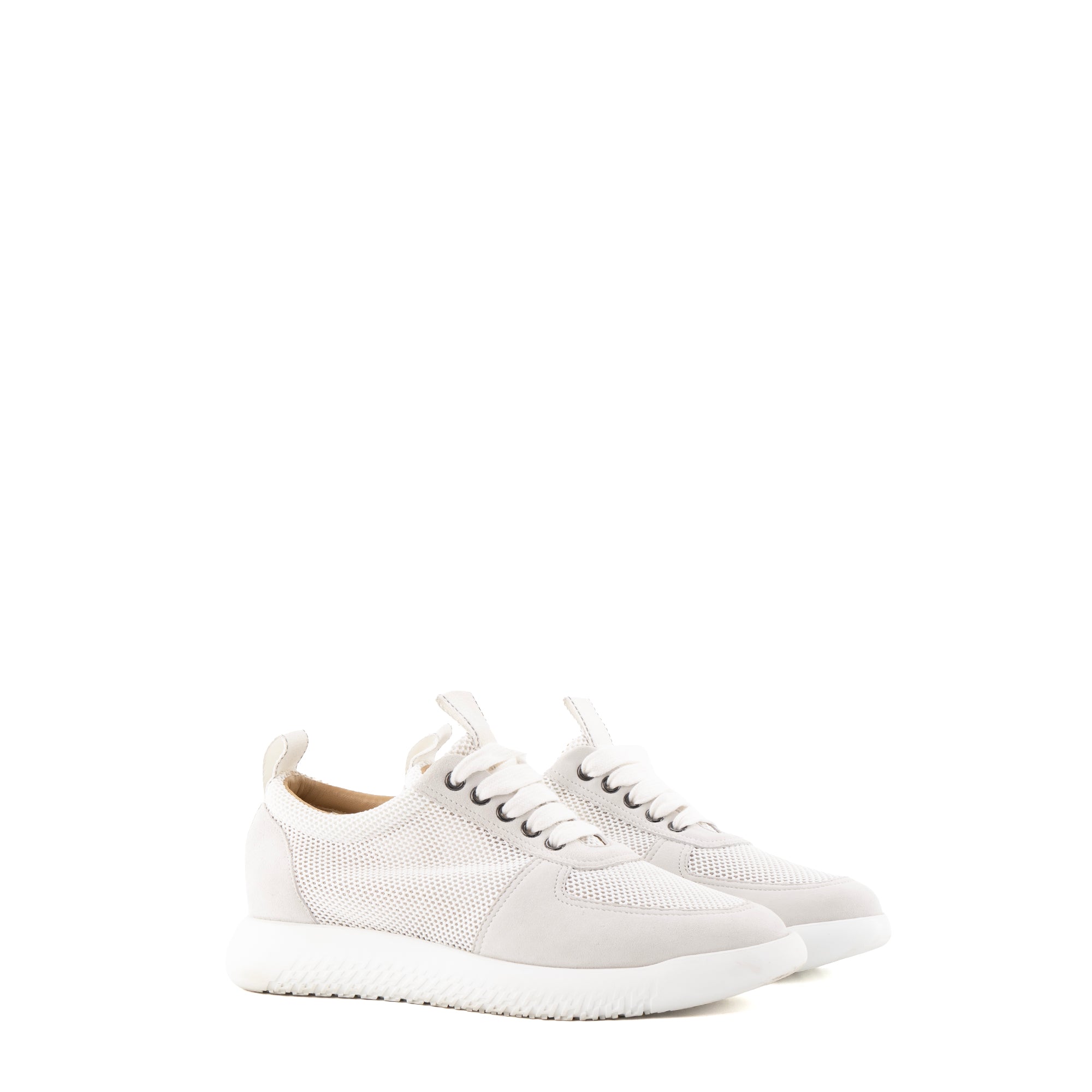 HERMÈS - Sneakers Azur Hermès en toile et daim blanc cassé (T39.5)