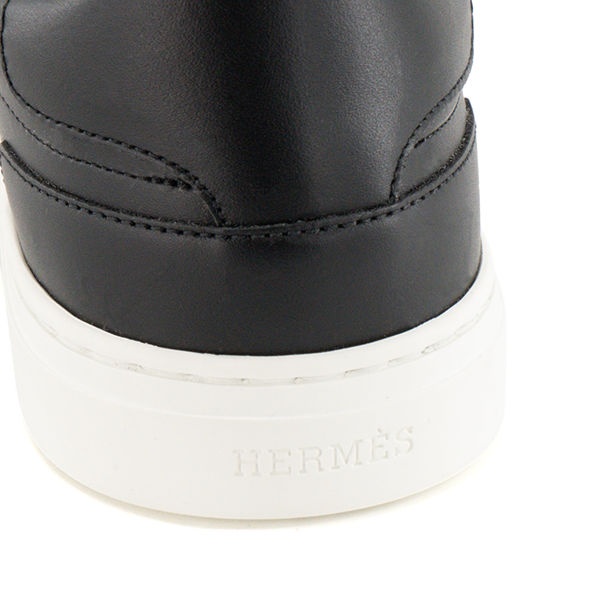 HERMÈS - Sneakers Day Hermès en cuir lisse noir (T37,5)