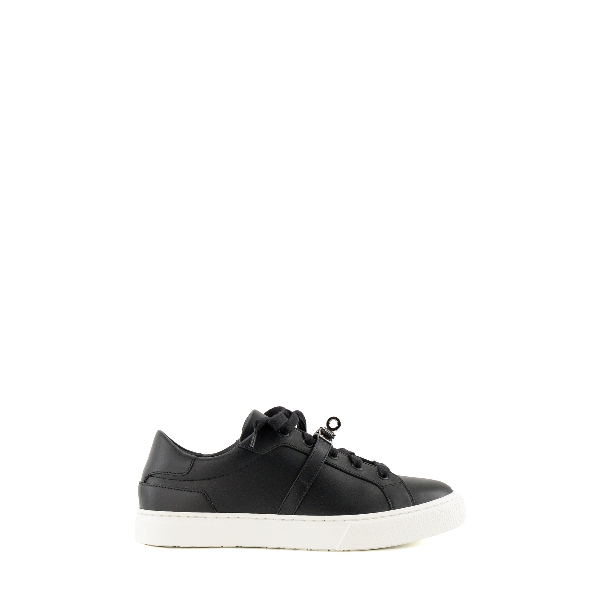 HERMÈS - Sneakers Day Hermès en cuir lisse noir (T37,5)