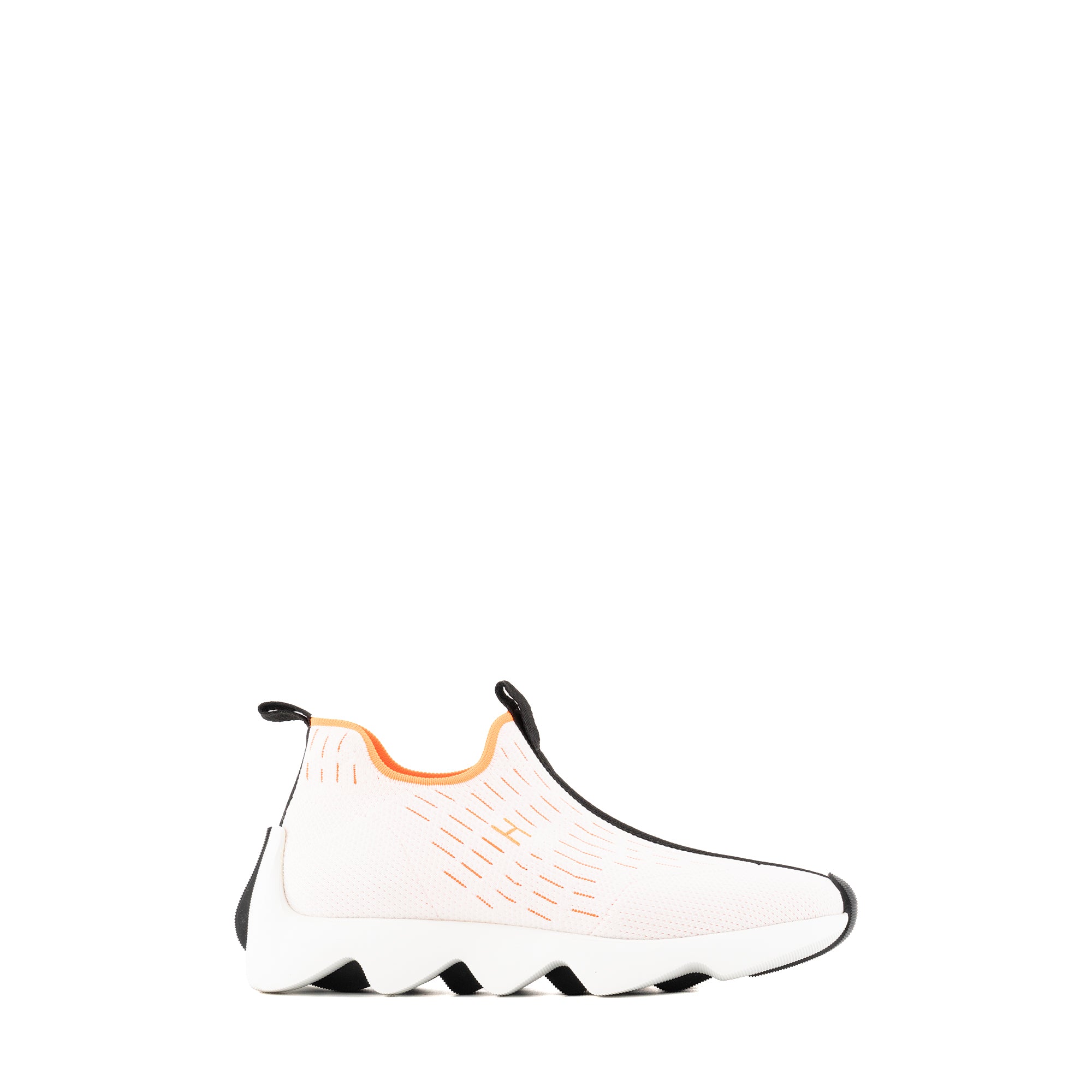 HERMÈS - Sneakers Eclair Hermès en toile blanche et orange (T37)