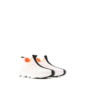 HERMÈS - Sneakers Eclair Hermès en toile blanche et orange (T37)