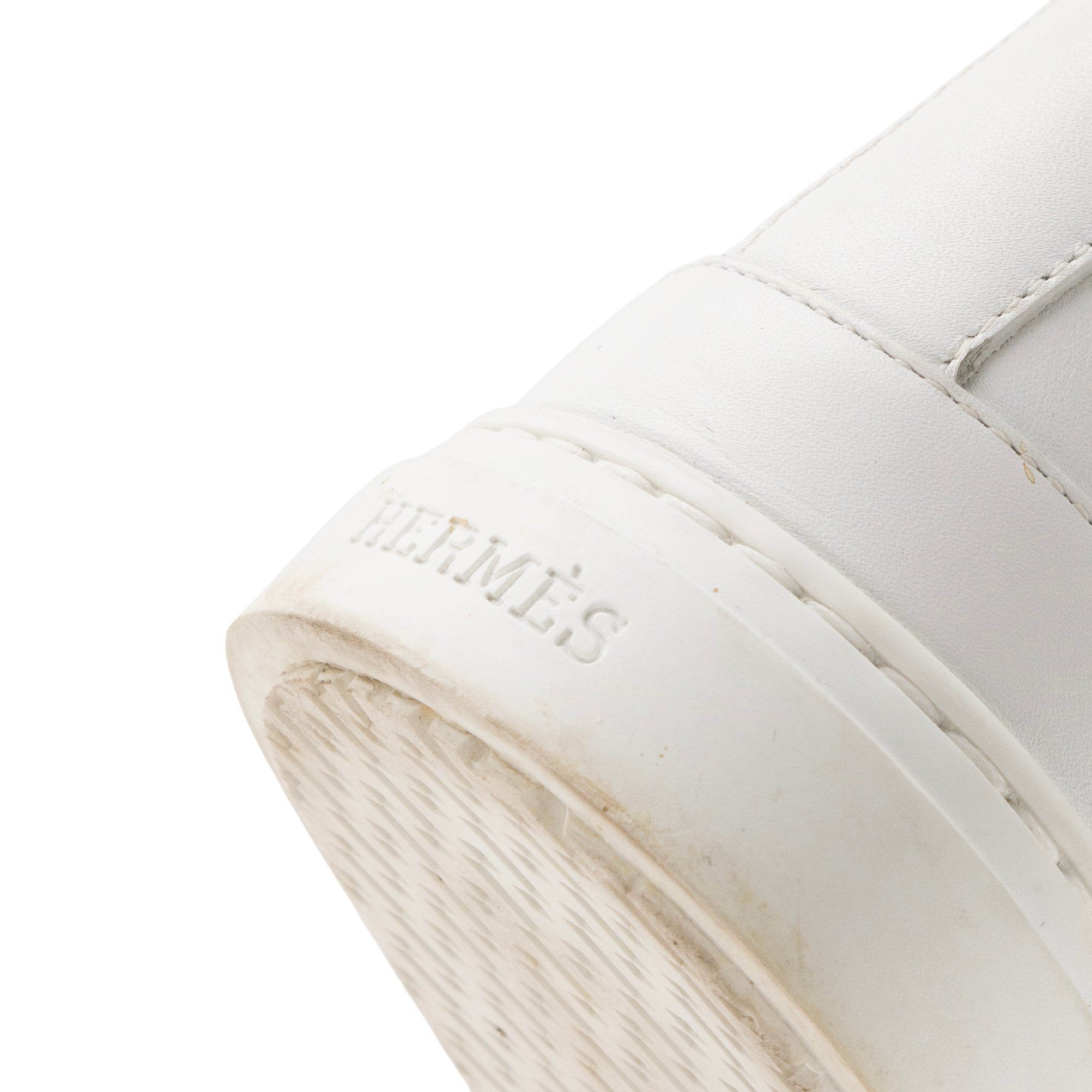 HERMÈS - Sneakers montantes Daydream Hermès en cuir blanc (T37)