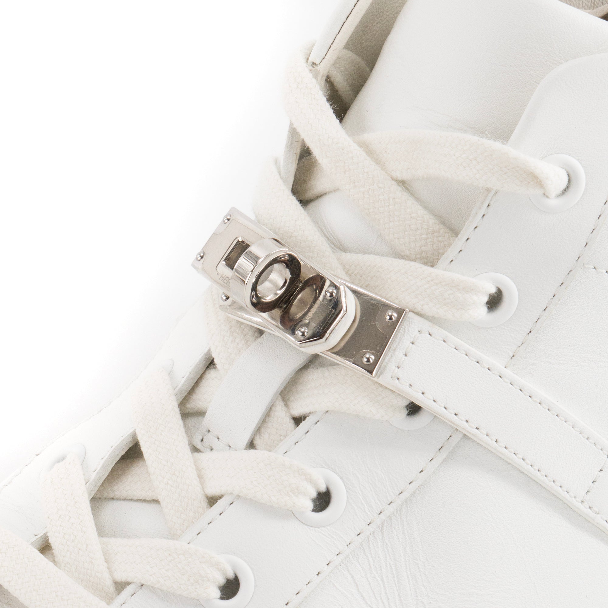 HERMÈS - Sneakers montantes Daydream Hermès en cuir blanc (T37)