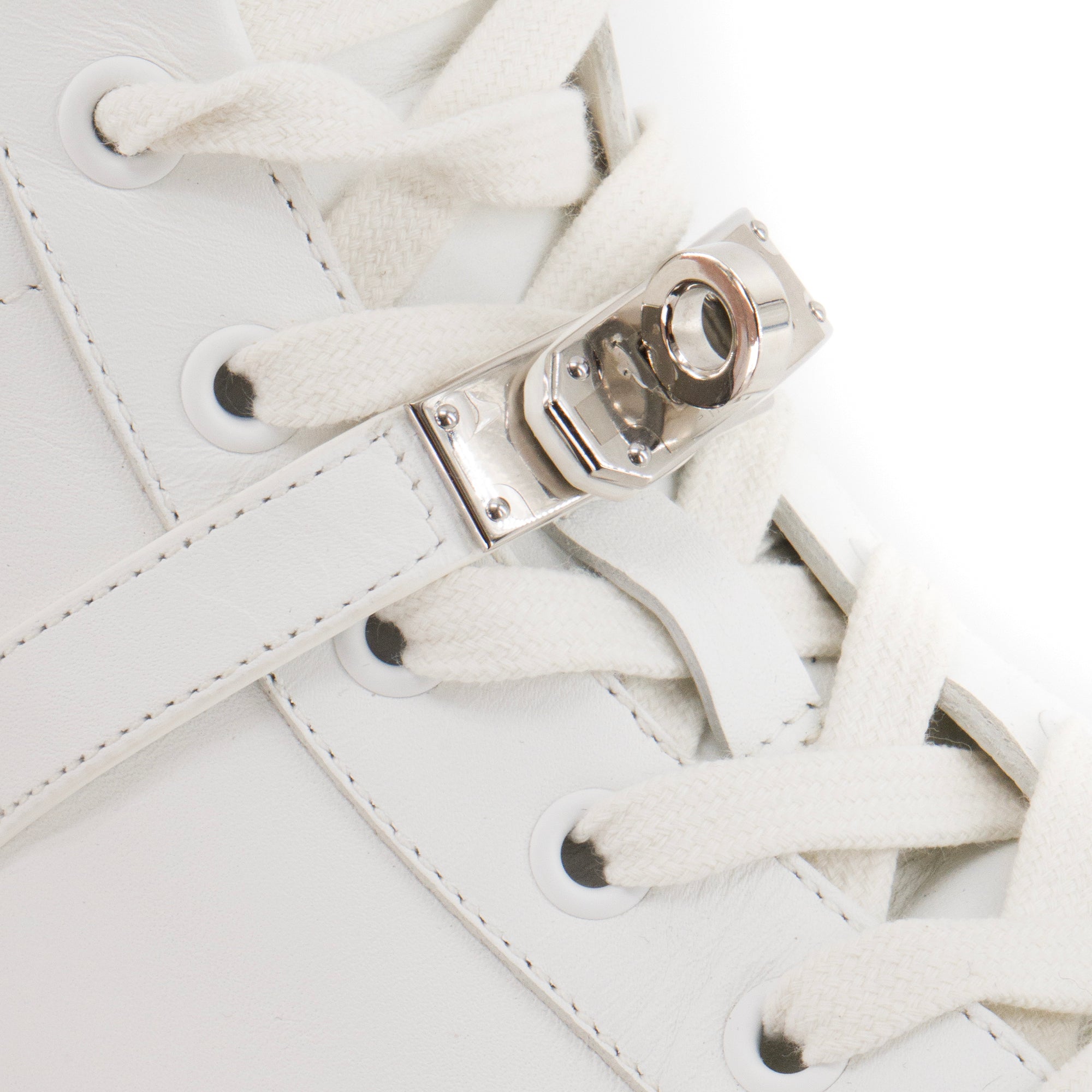 HERMÈS - Sneakers montantes Daydream Hermès en cuir blanc (T37)