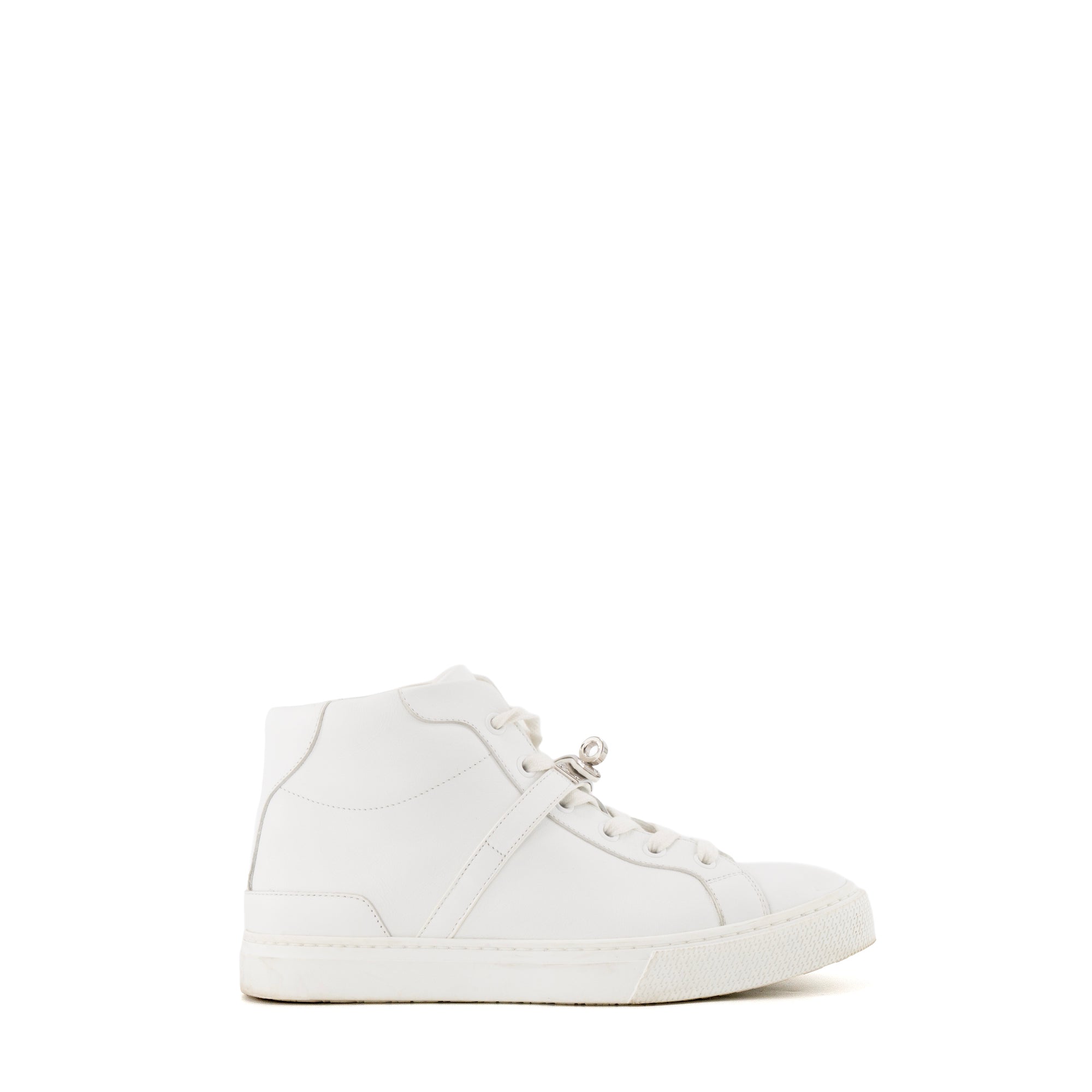 HERMÈS - Sneakers montantes Daydream Hermès en cuir blanc (T37)