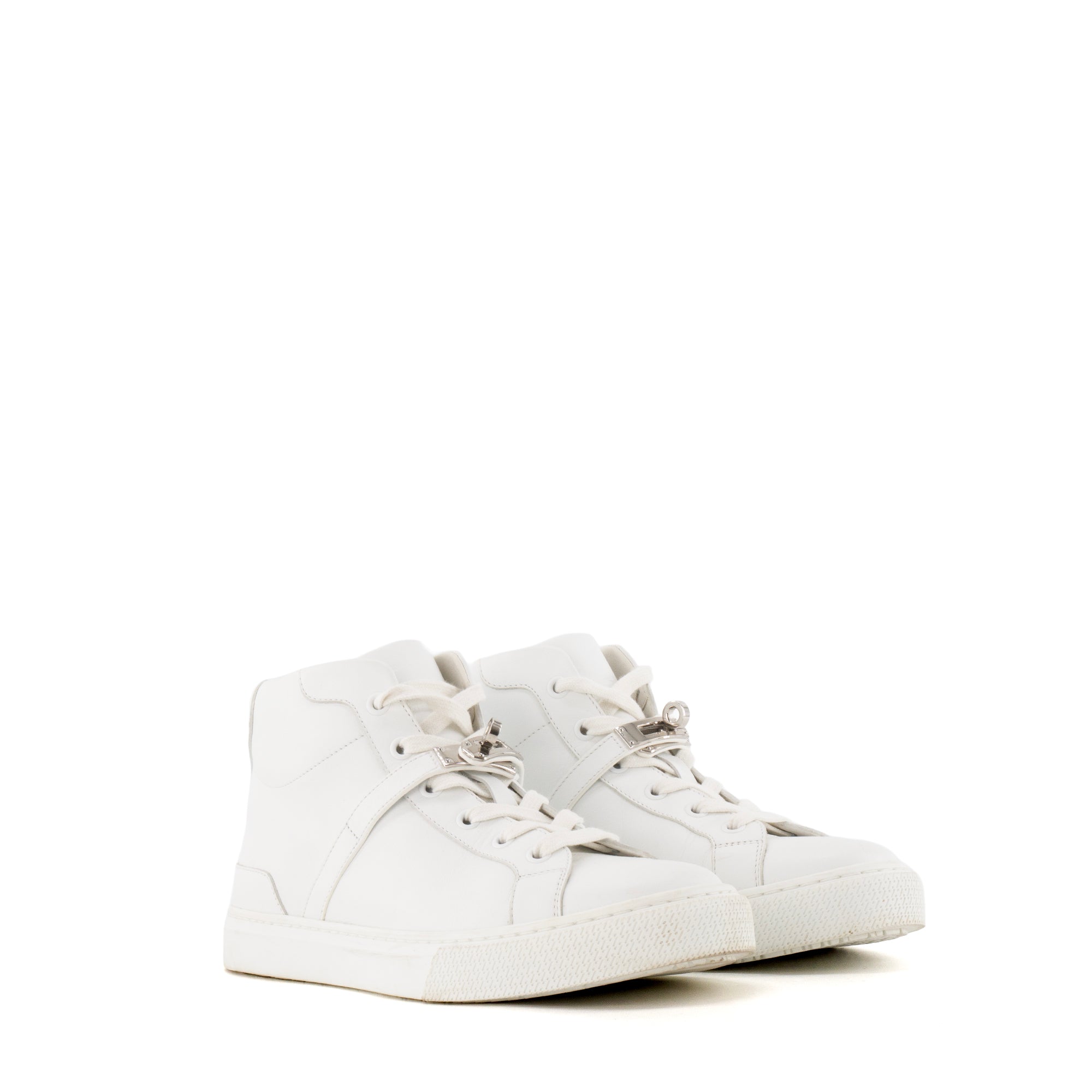 HERMÈS - Sneakers montantes Daydream Hermès en cuir blanc (T37)
