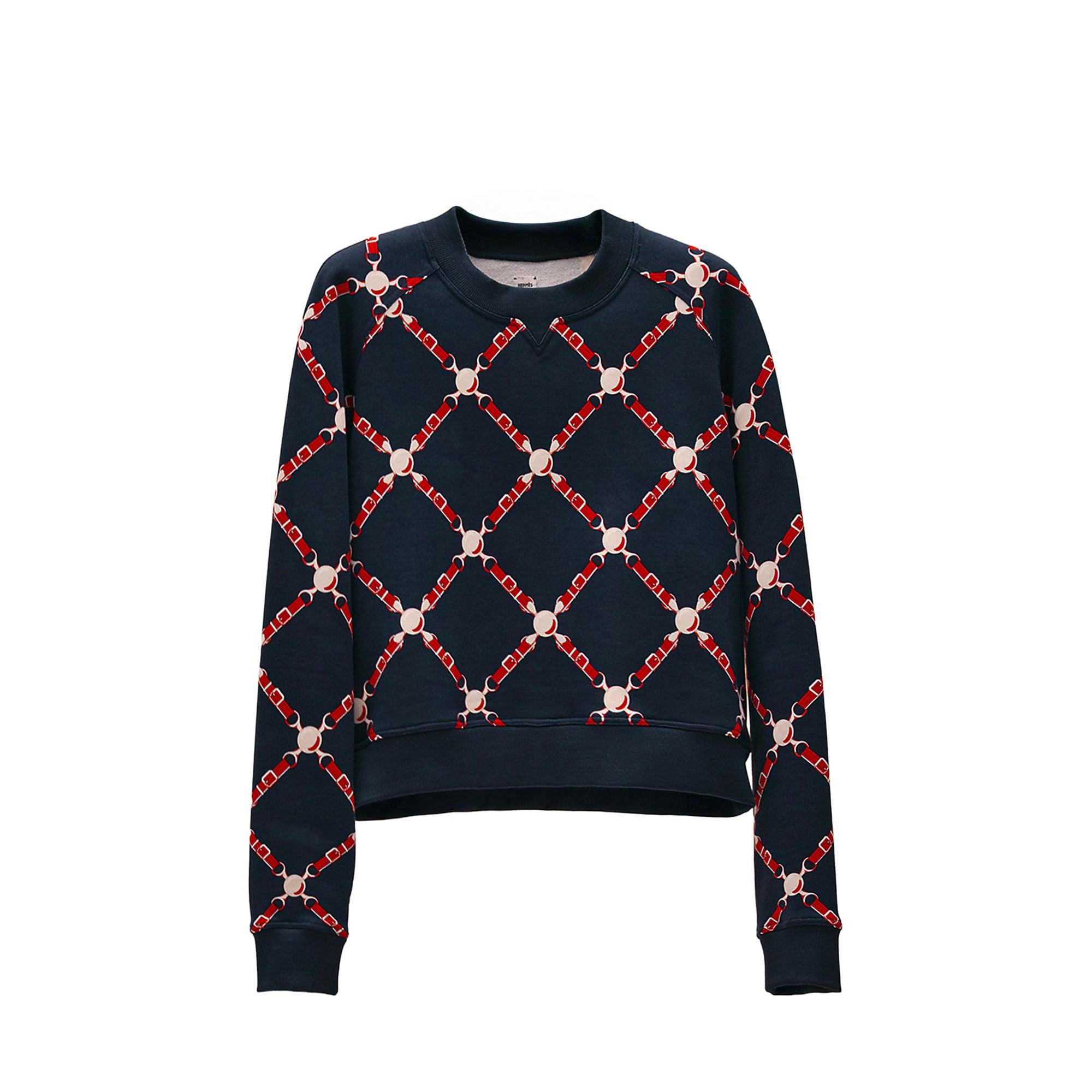 HERMÈS - Sweat Grand Tralala Hermès en coton rouge et bleu (T36)