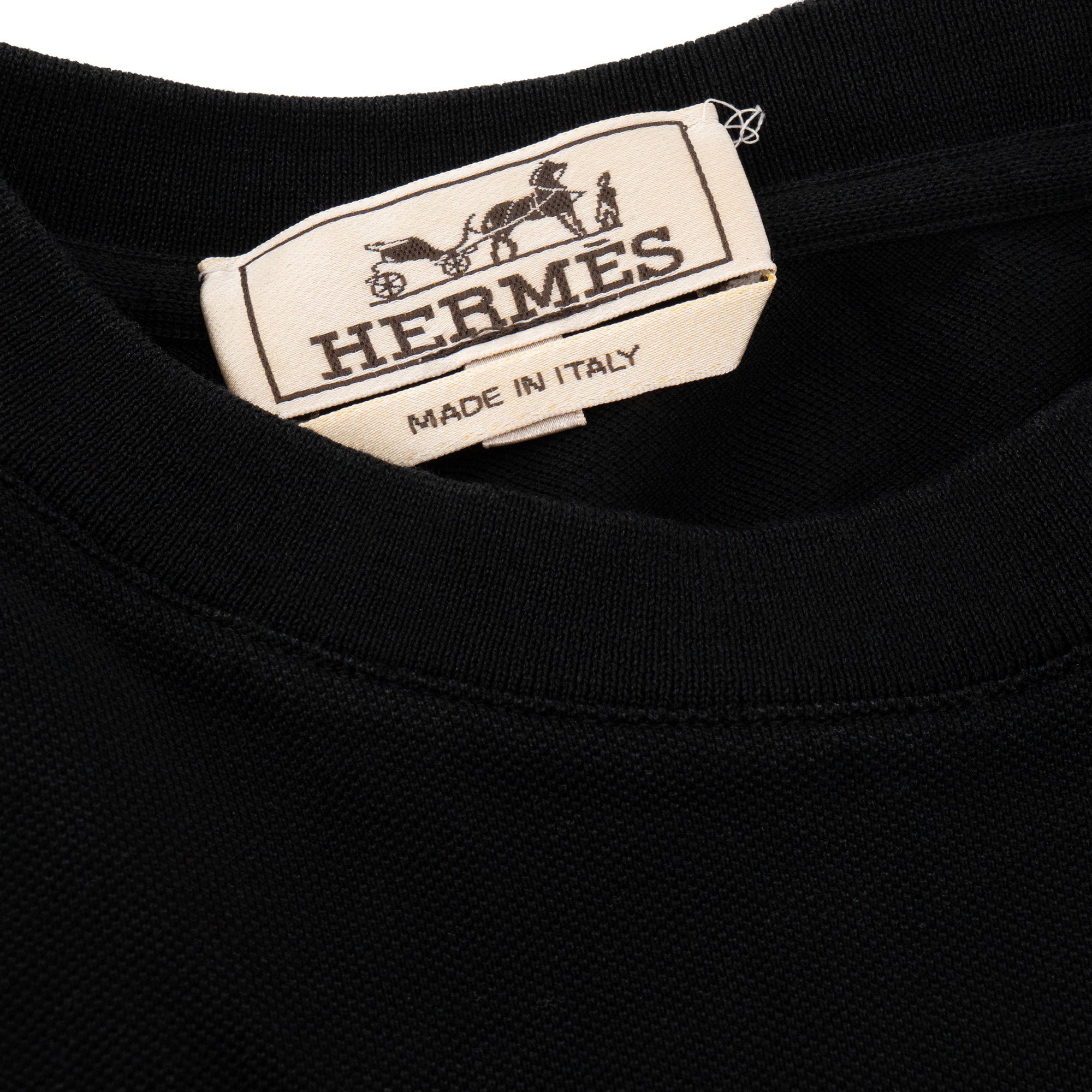HERMÈS - Tee-shirt broderie H Hermès en coton noir (M)