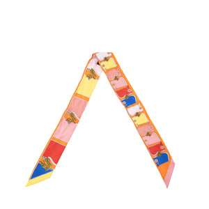 HERMÈS - Twilly Camails Hermès en soie multicolore