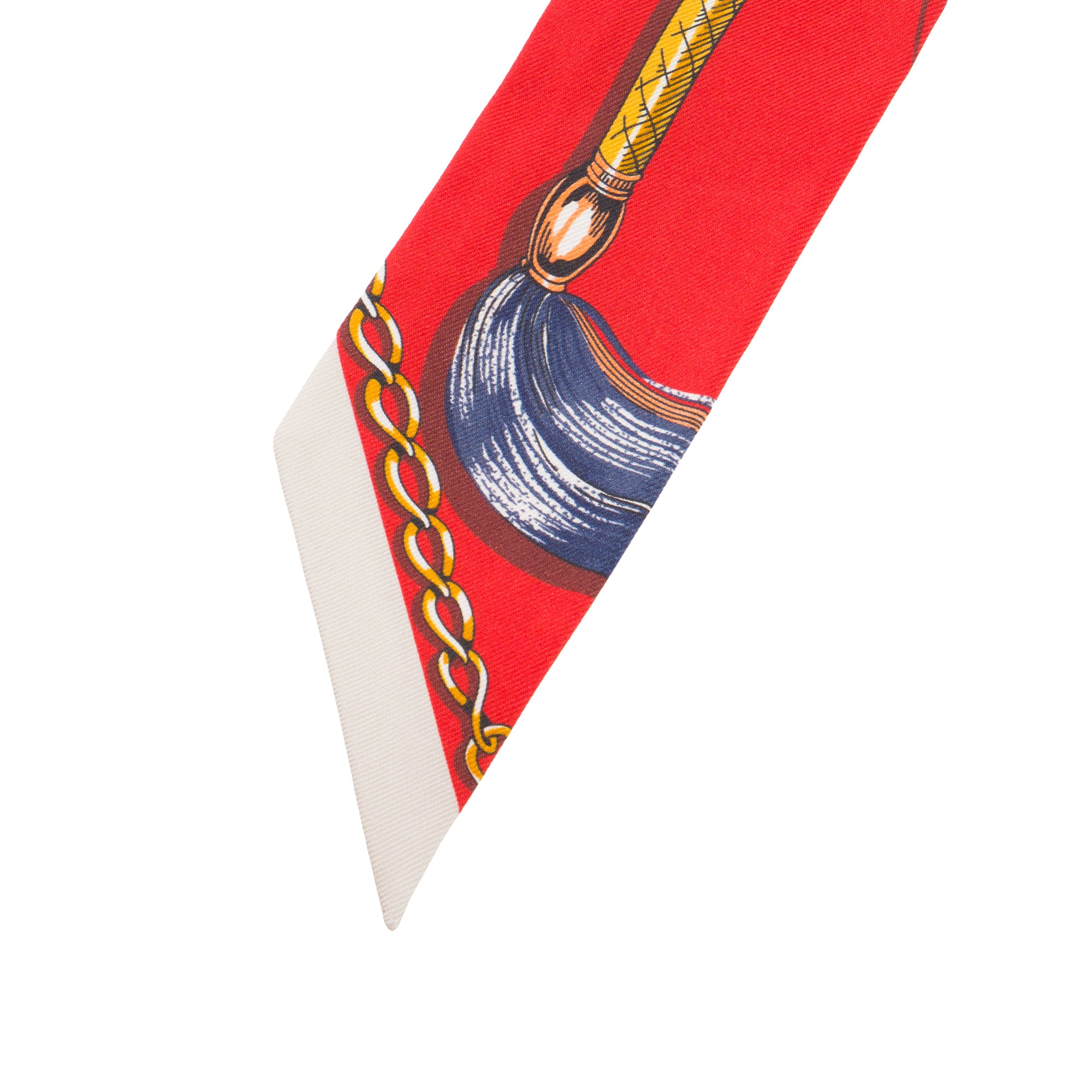 HERMÈS - Twilly Cavalcades Hermès en soie rouge