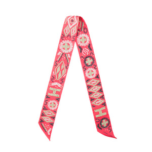 HERMÈS - Twilly Kelly en Perles Hermès en soie multicolore