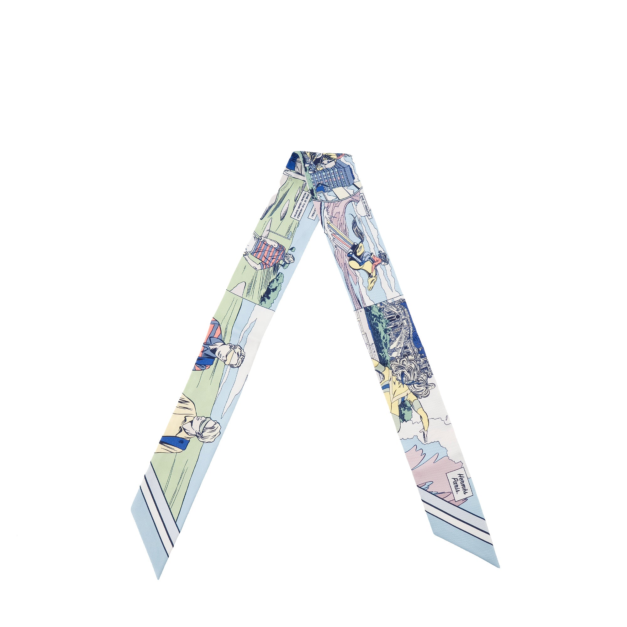 HERMÈS - Twilly Wow Hermès en soie multicolore