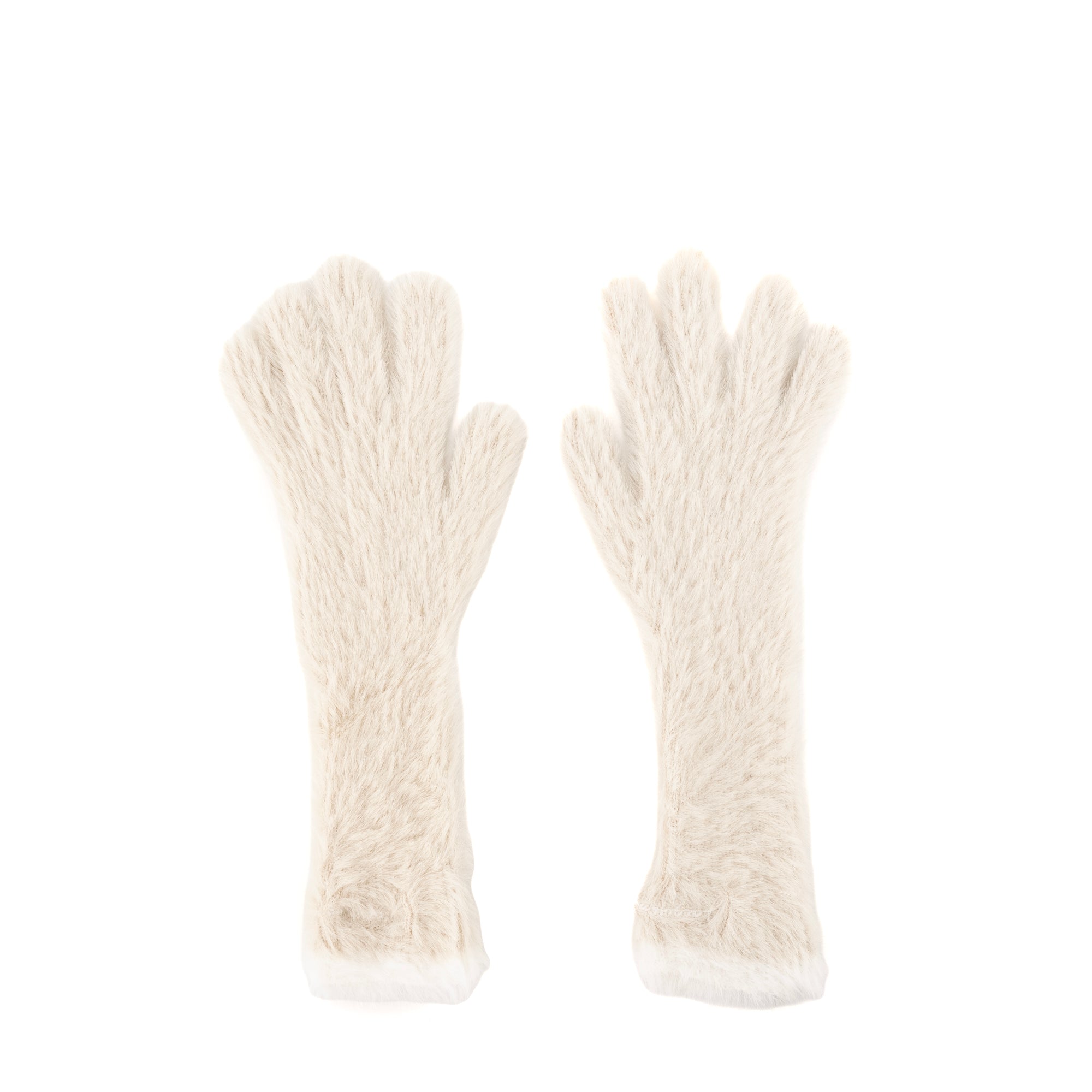 JACQUEMUS - Les gants Neve Jacquemus en fausse fourrure beige